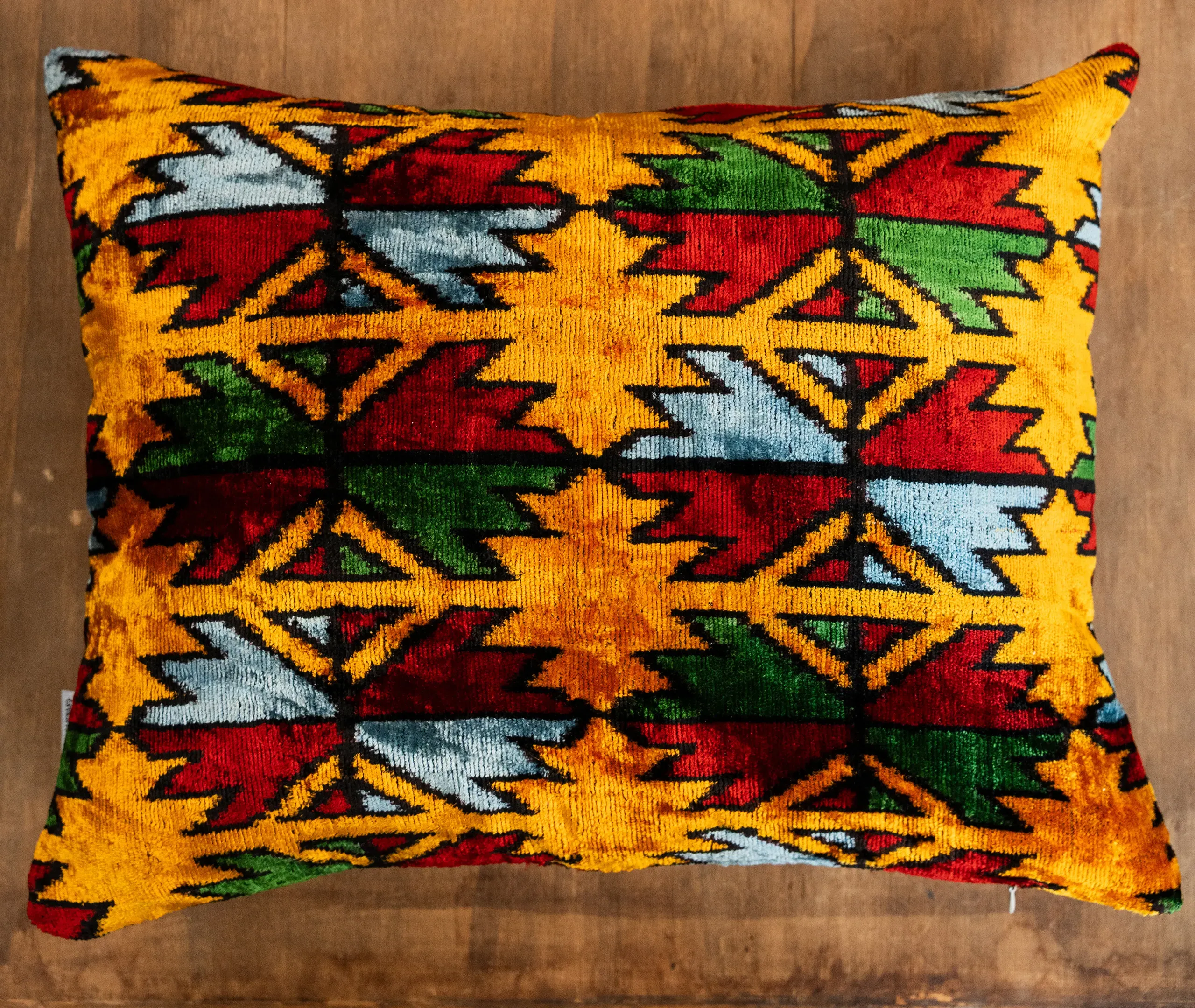 Velvet Cushion - Red and Gold