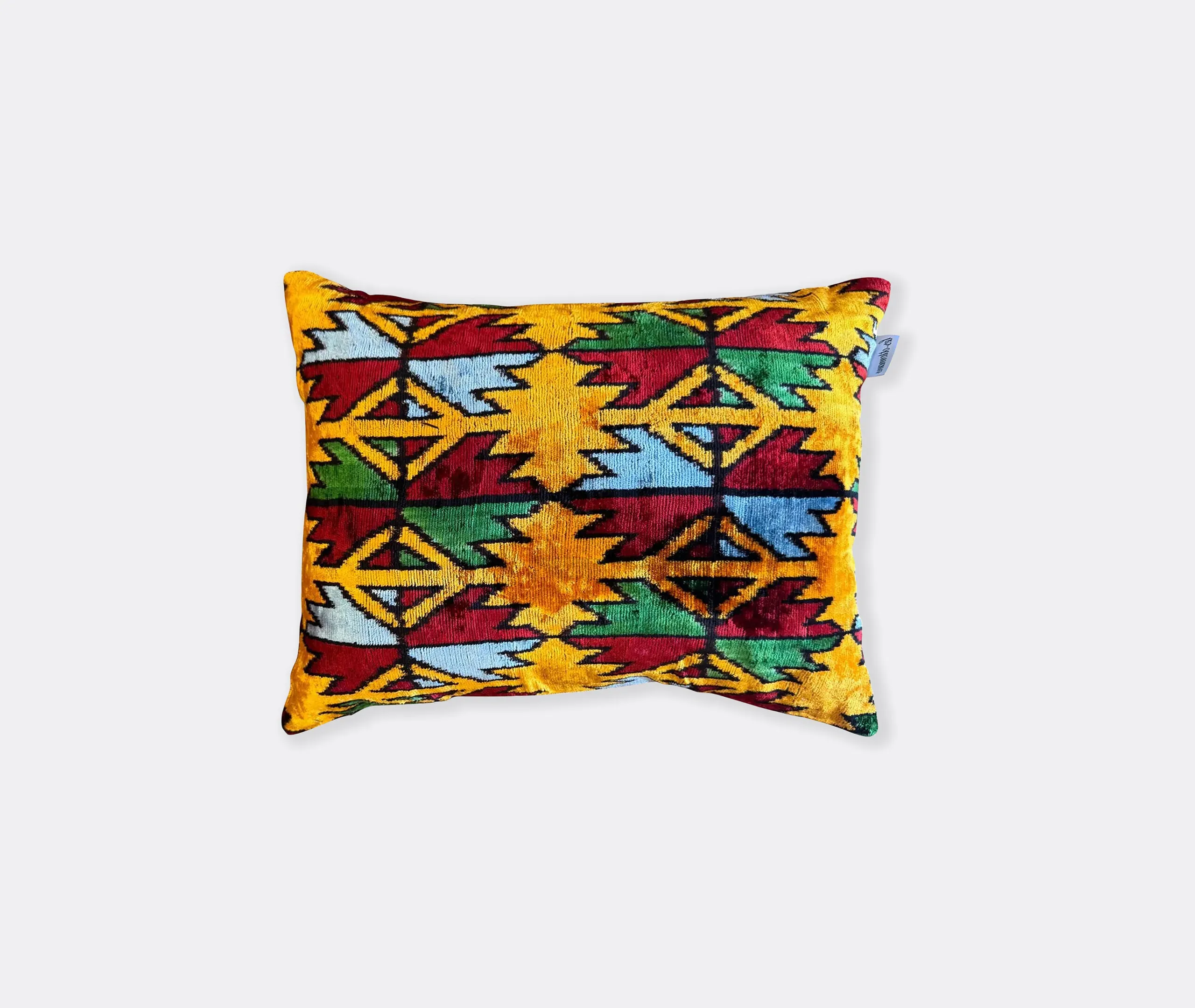 Velvet Cushion - Red and Gold image