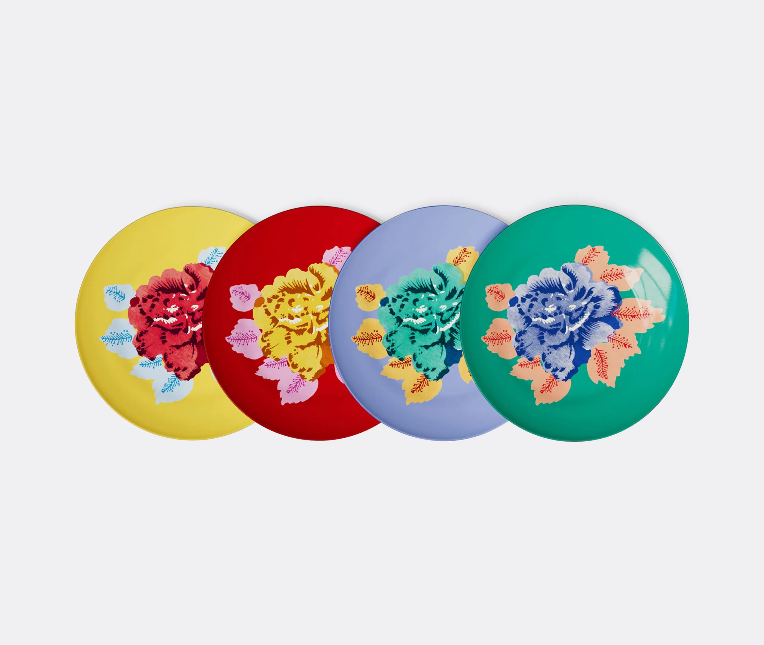 4-Piece Dessert Plate Set - Multicolor