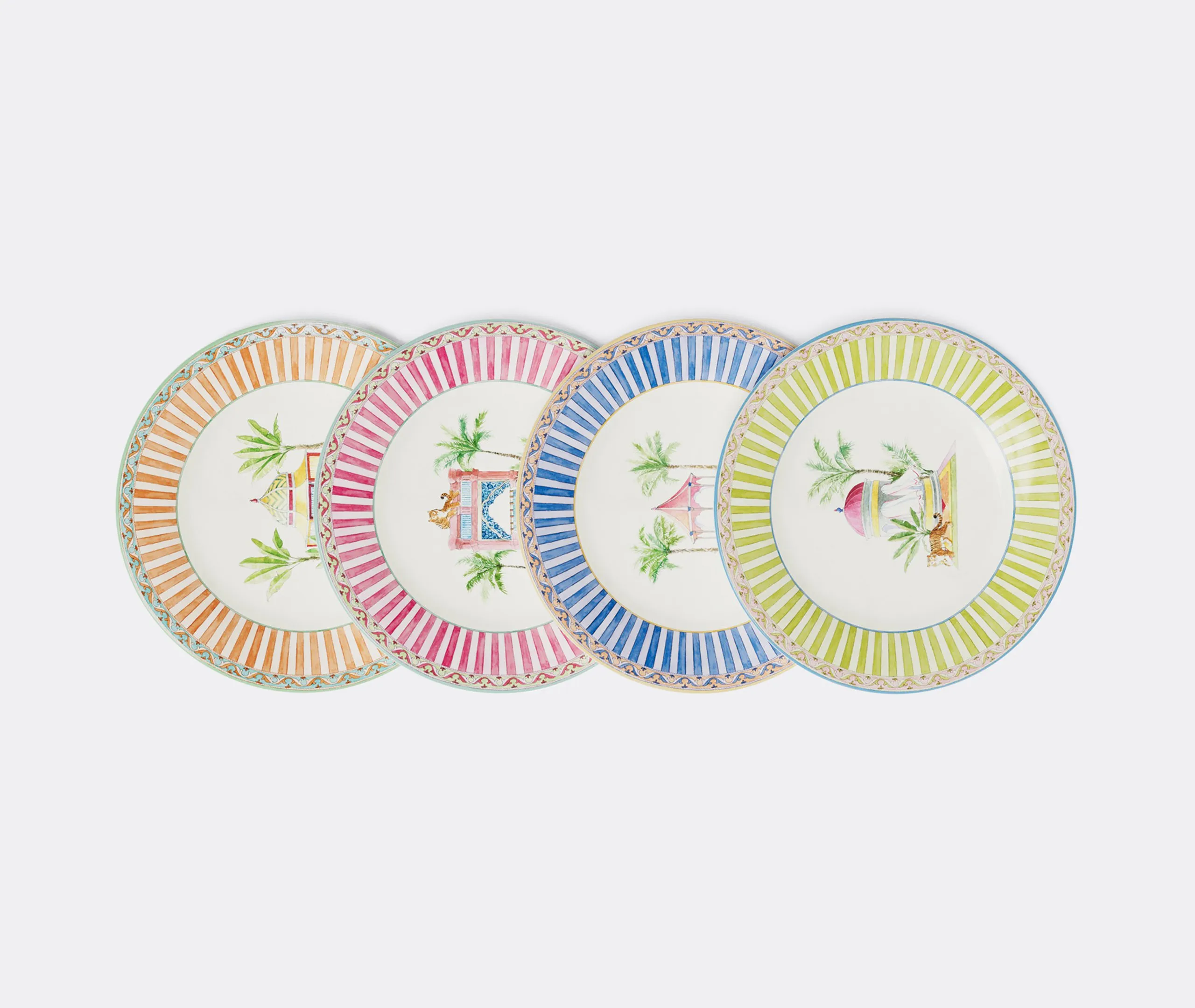 Dessert Plate Set of 4 - Multicolor, Porcelain image