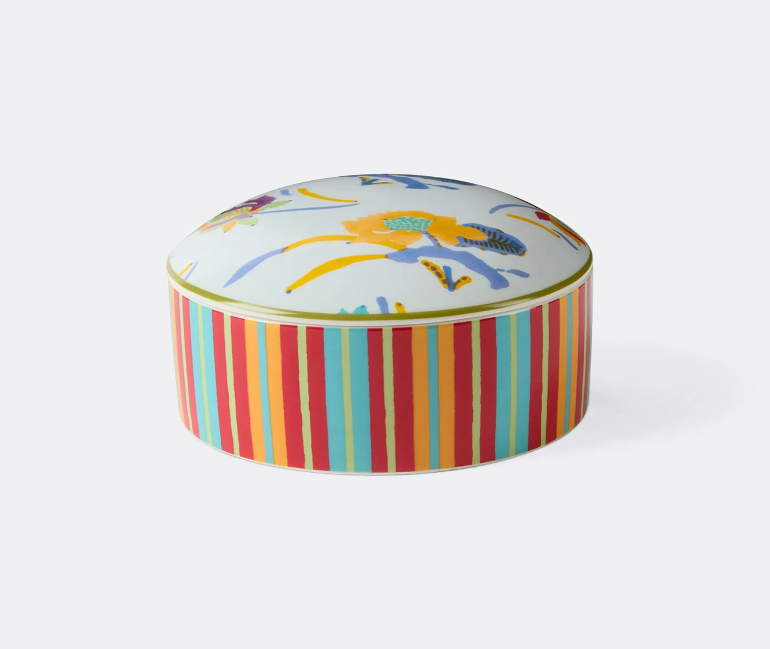Japanese Round Jewelry Box - Light Blue, Porcelain product