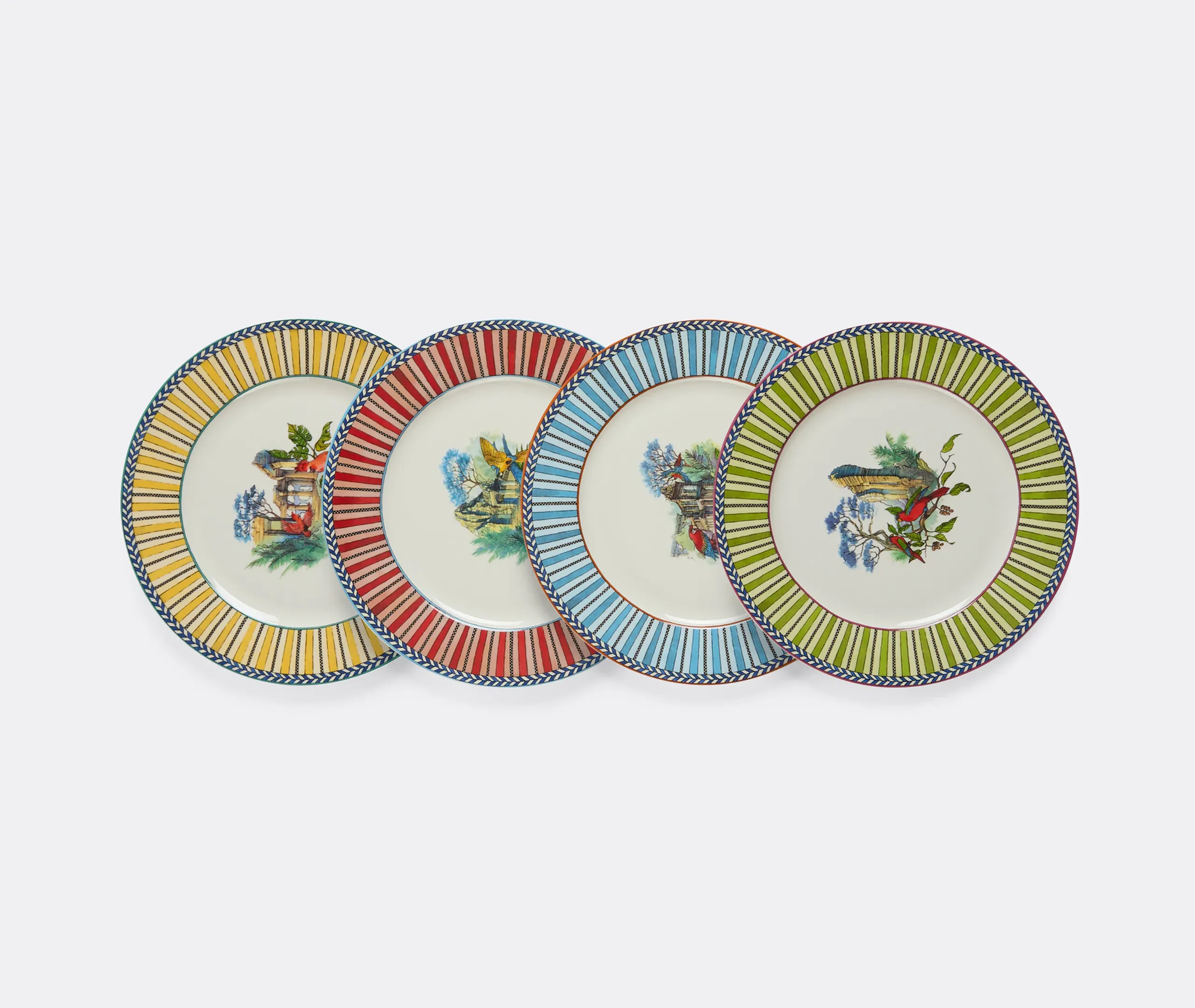 Jungle Parrot Dessert Plate Set of Four - Multicolour product