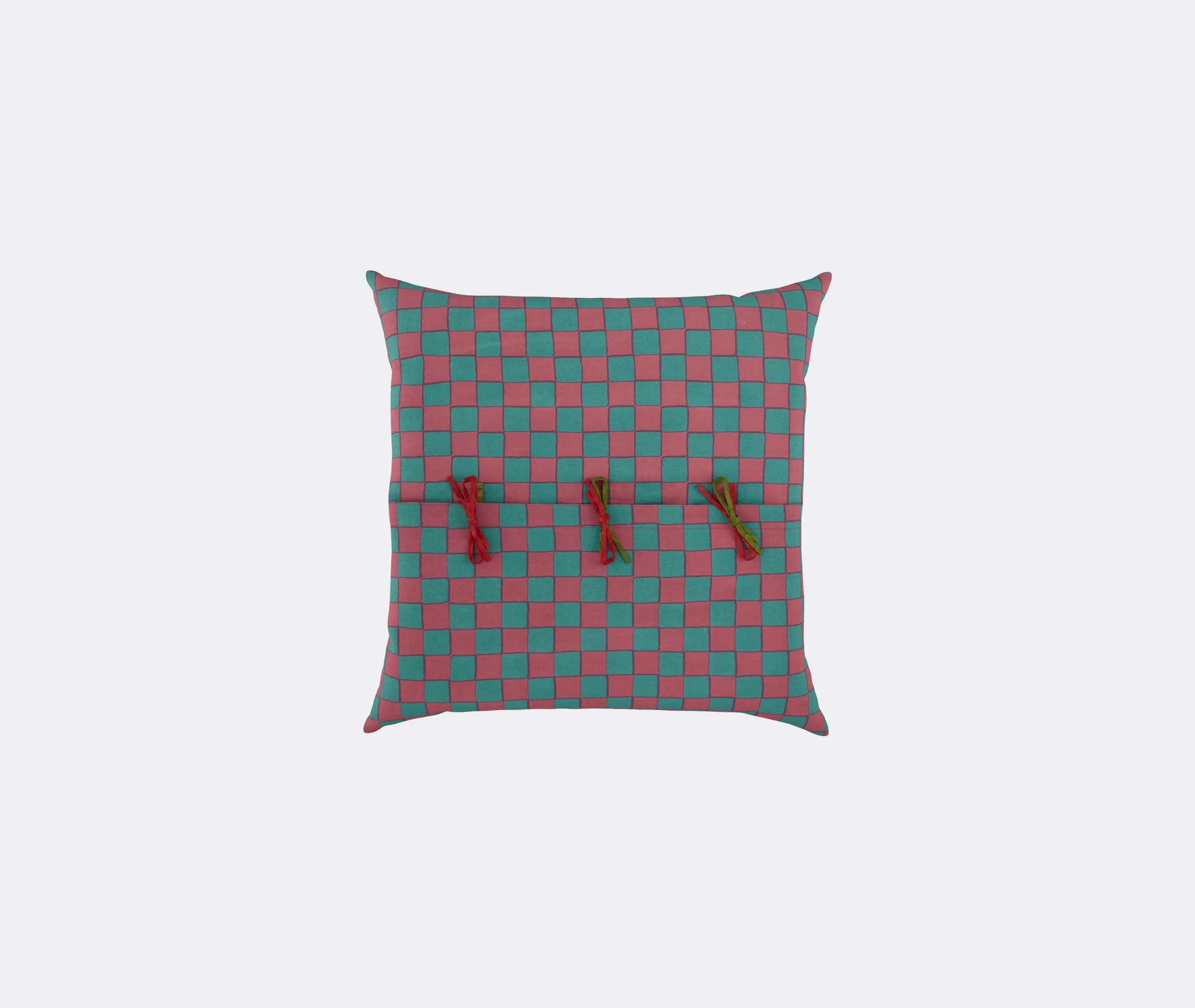 Medium Cushion with Floral Print - Pink