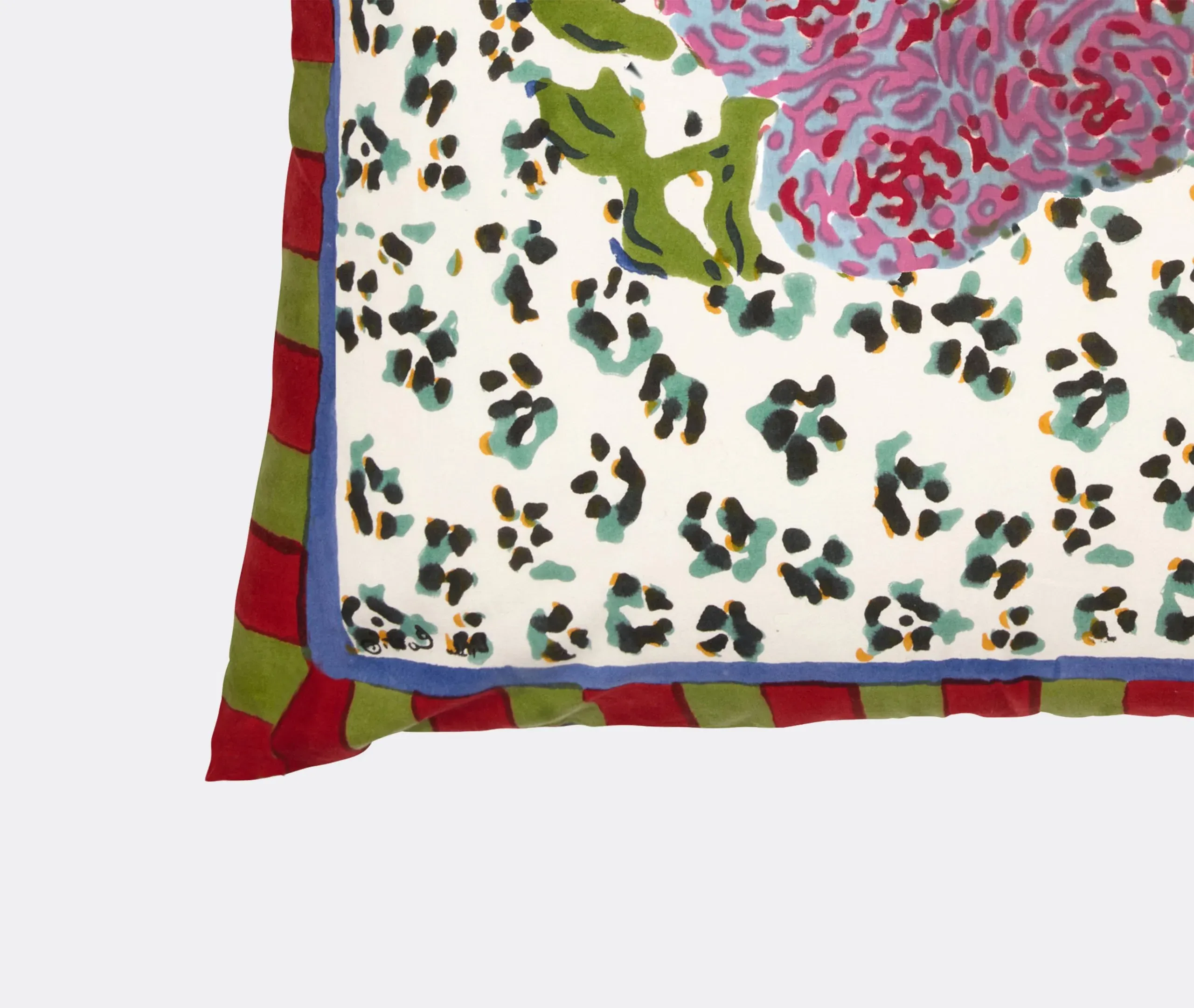 Medium Cushion with Leopard Print - Multicolor