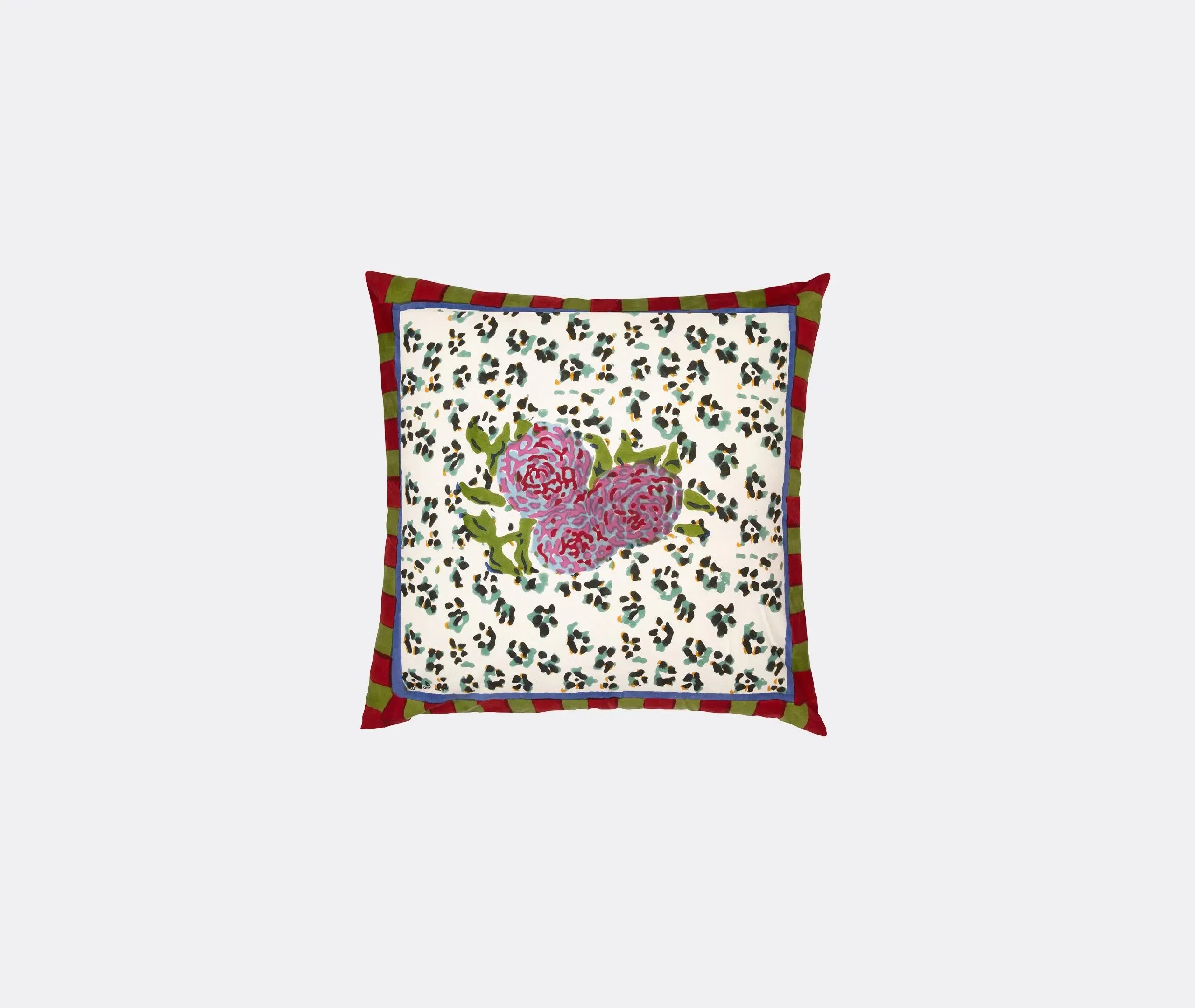 Medium Cushion with Leopard Print - Multicolor