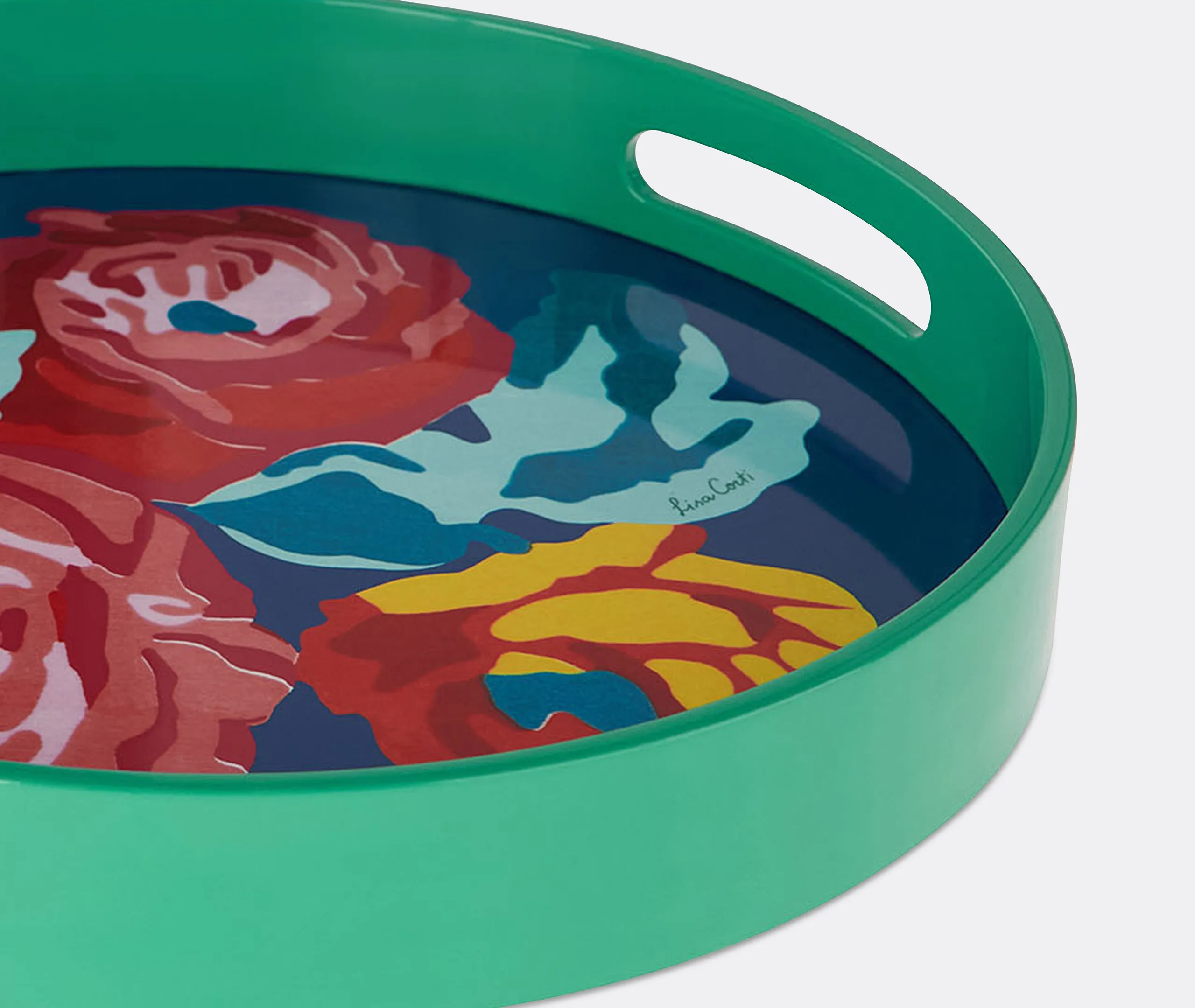 Nizam Flower Round Serving Tray - Multicolour alternate view