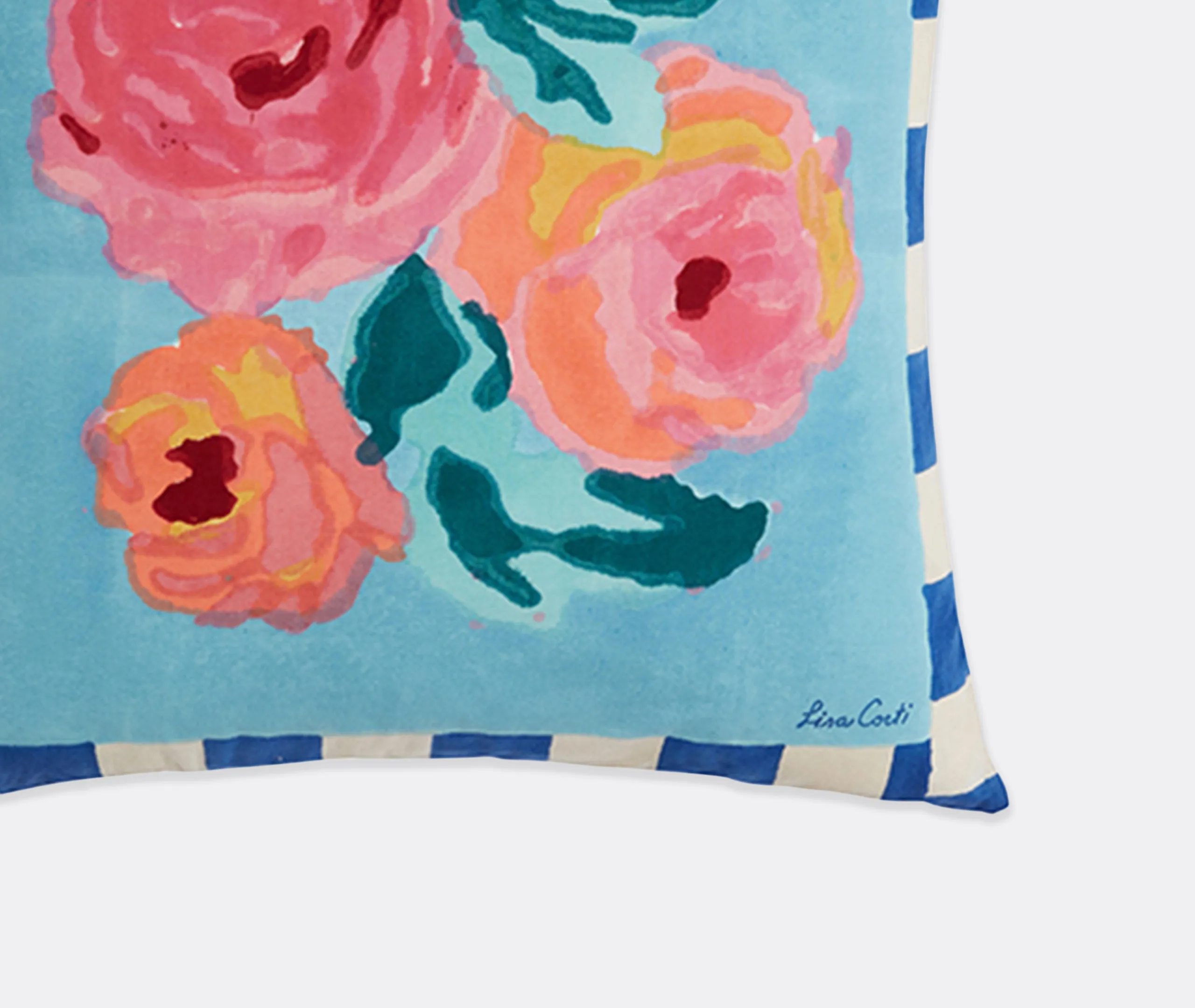 Nizam Stripes Cushion - Blue, Cotton