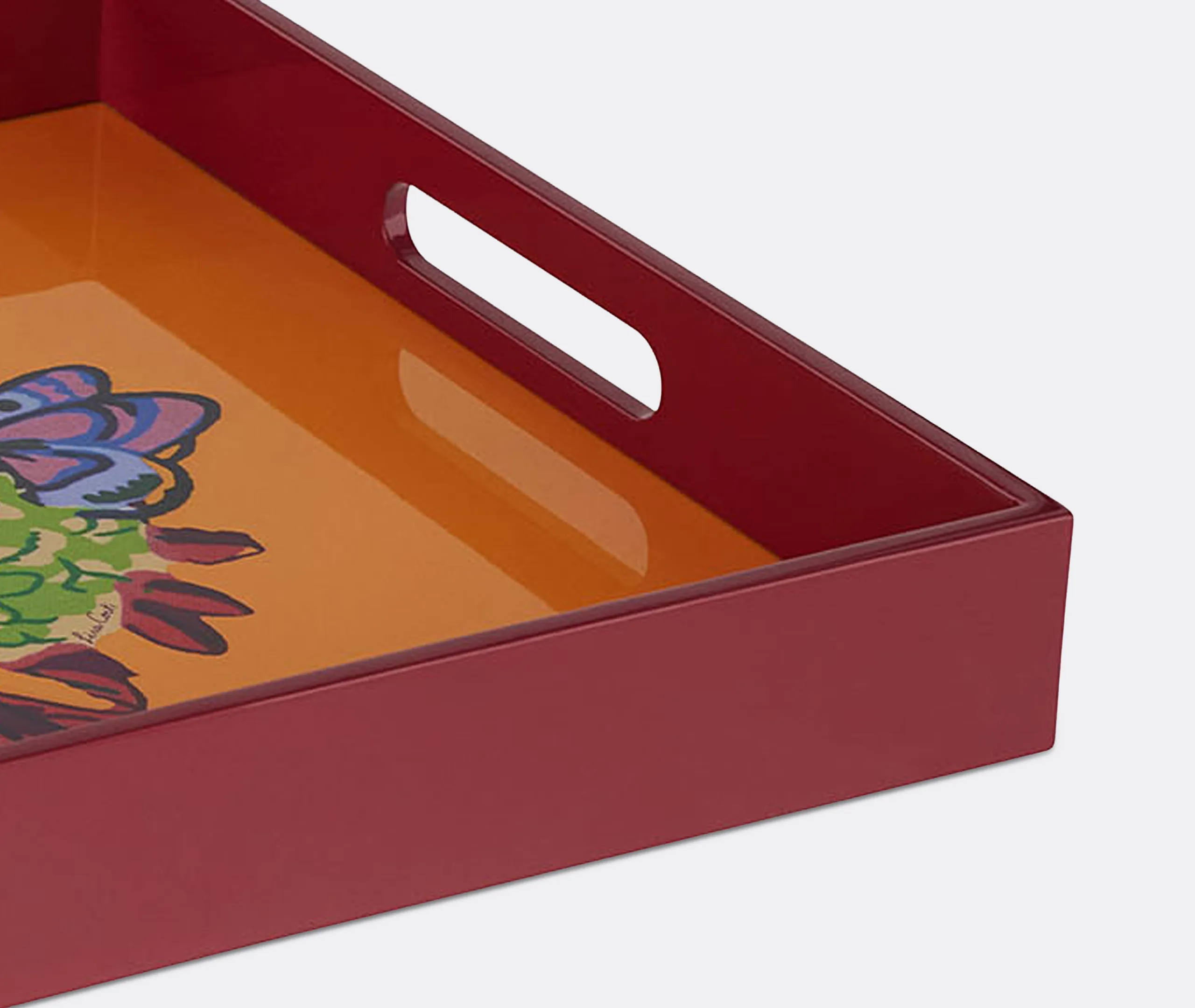 Queen Flower Rectangular Serving Tray - Multicolour alternate view