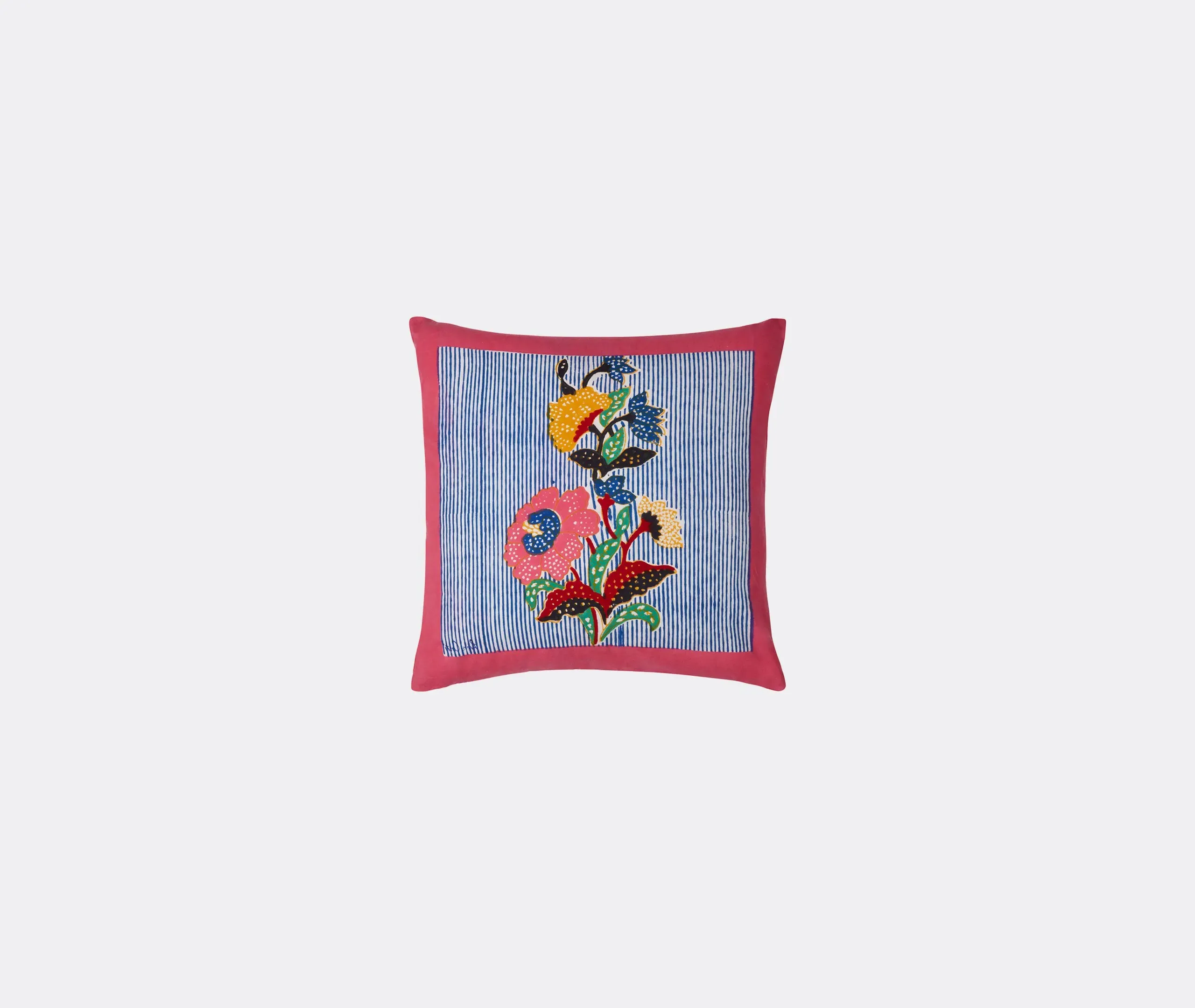 Small Cushion with Hand Block Print - Multicolor image