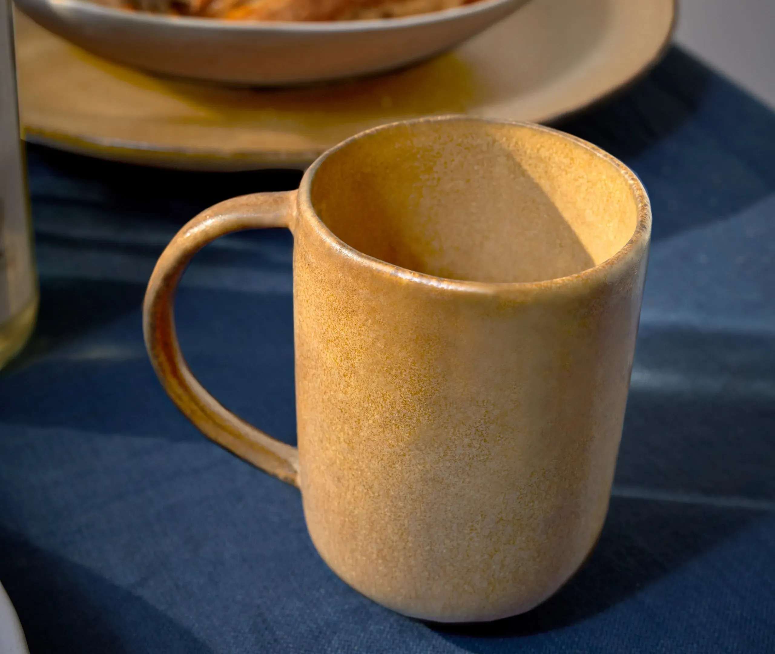 350ml Mug Handcrafted - Leather, Stoneware