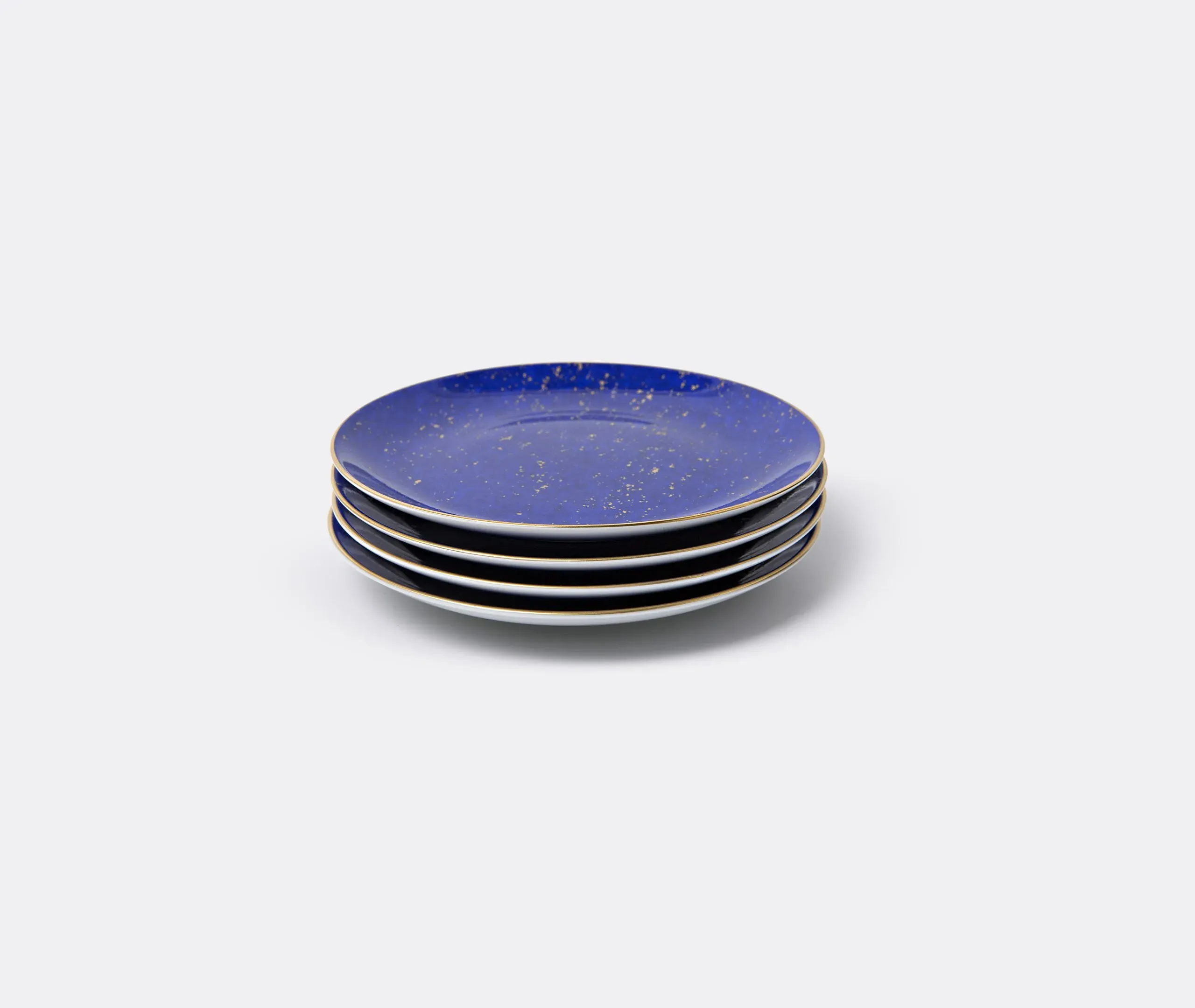 4-Piece Canapé Plate Set - Blue, Porcelain image