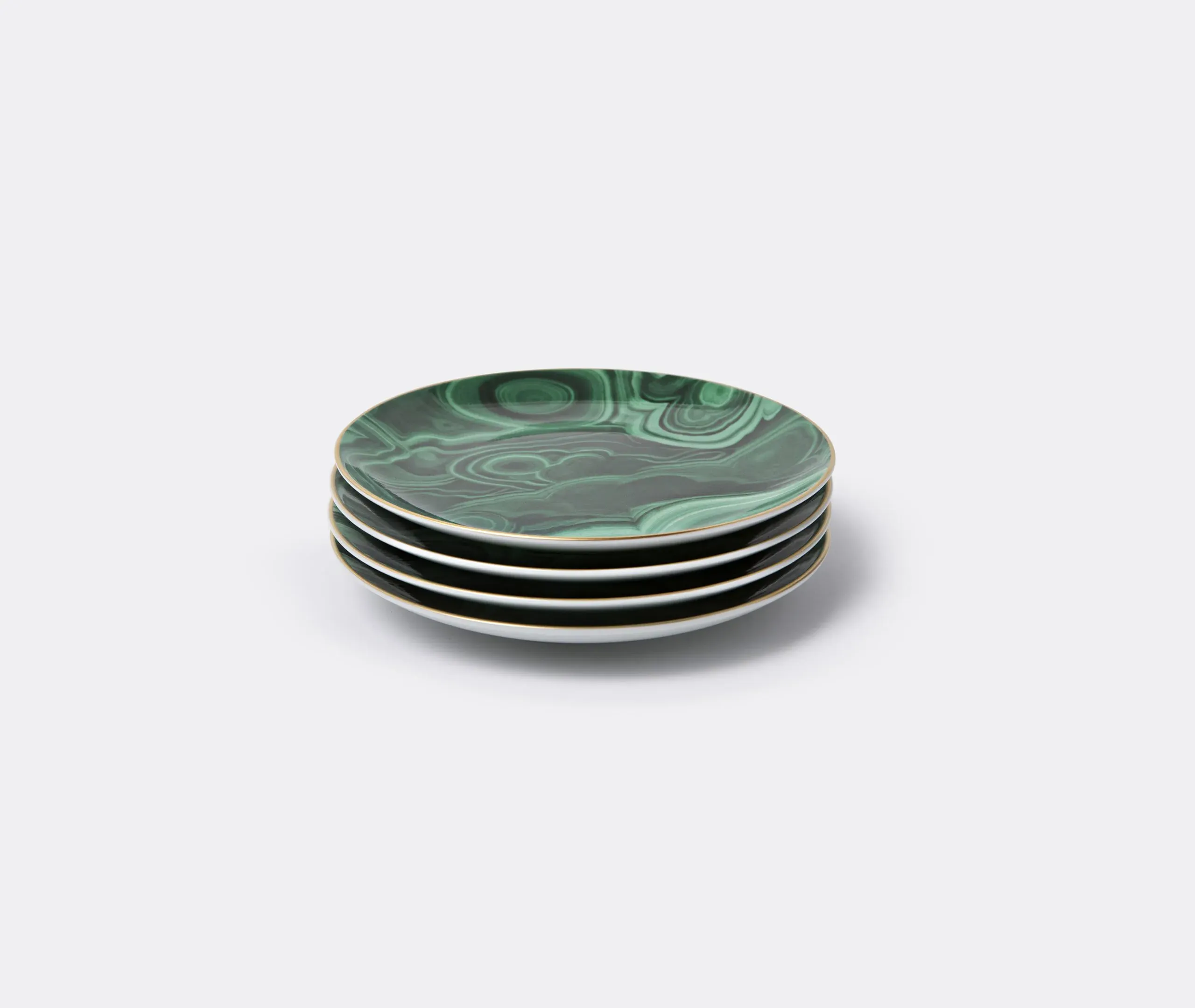 4-Piece Canapé Plate Set - Green, Porcelain