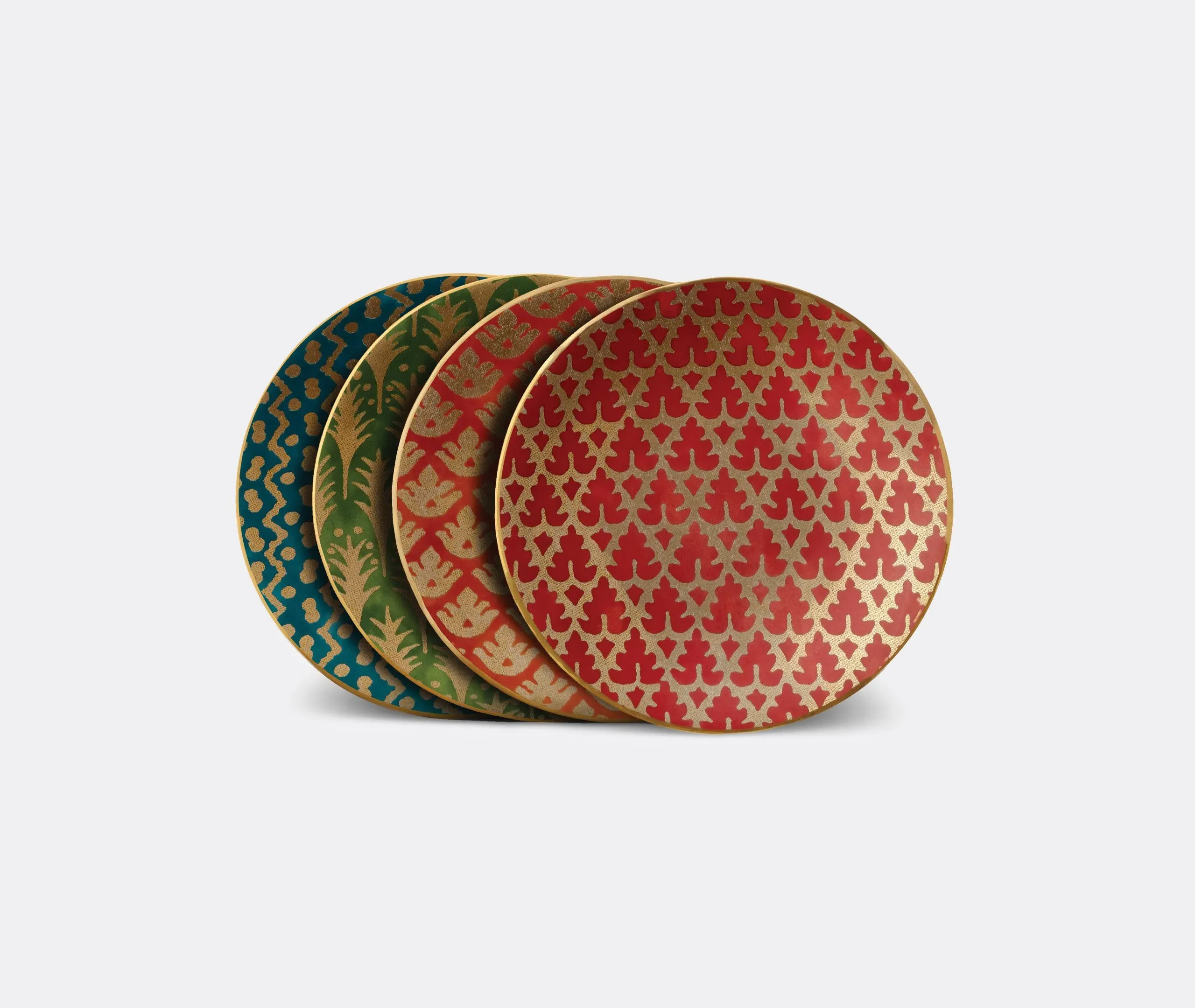 4-Piece Canape Plate Set - Multicolor, Earthenware