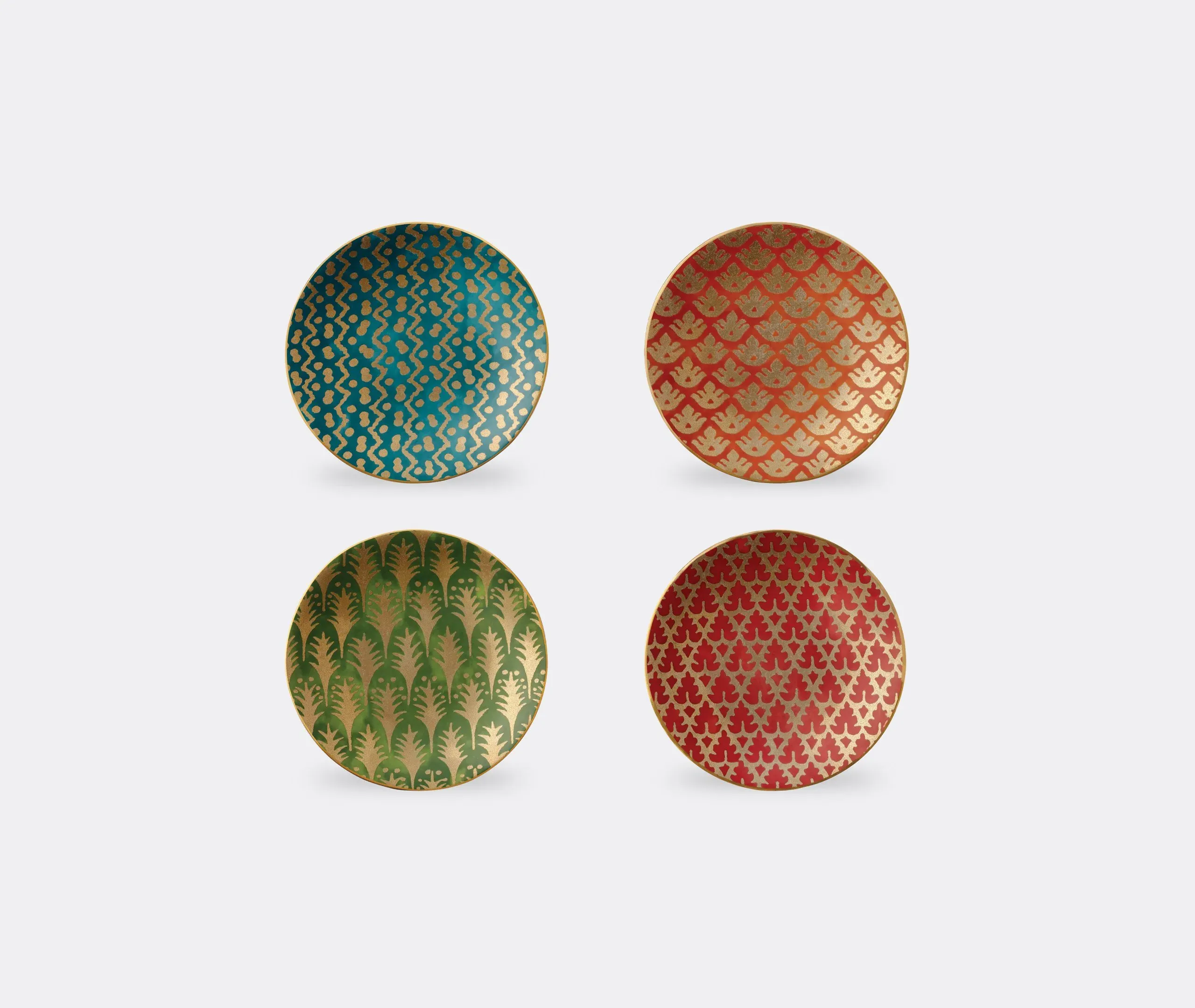 4-Piece Canape Plate Set - Multicolor, Earthenware image