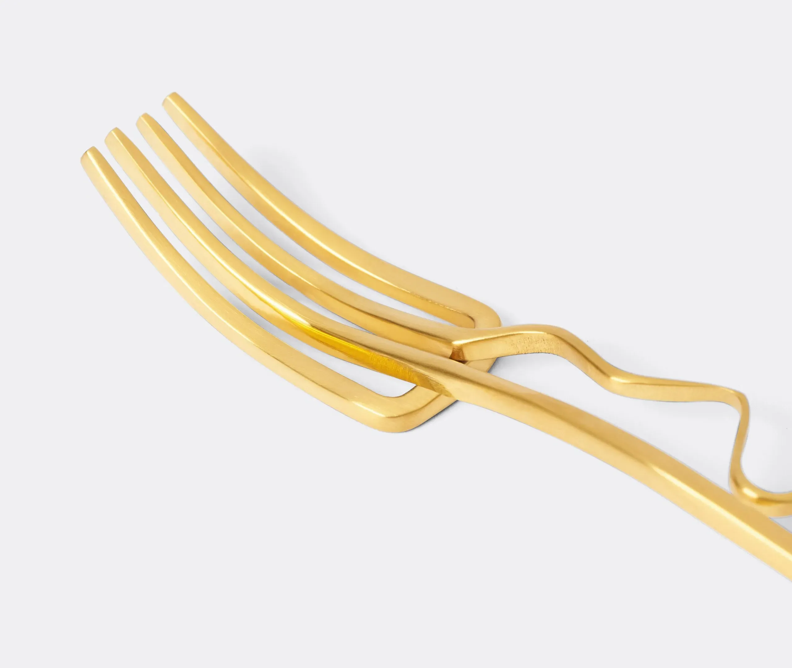 4-Piece Cocktail Fork Set with Spiral - Gold