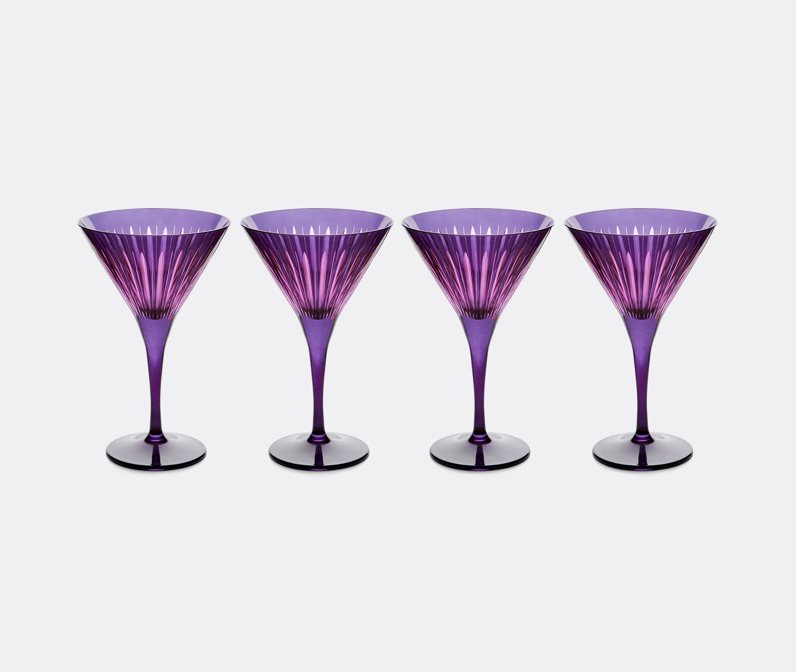 4-Piece Martini Glass Set - Purple, Glass
