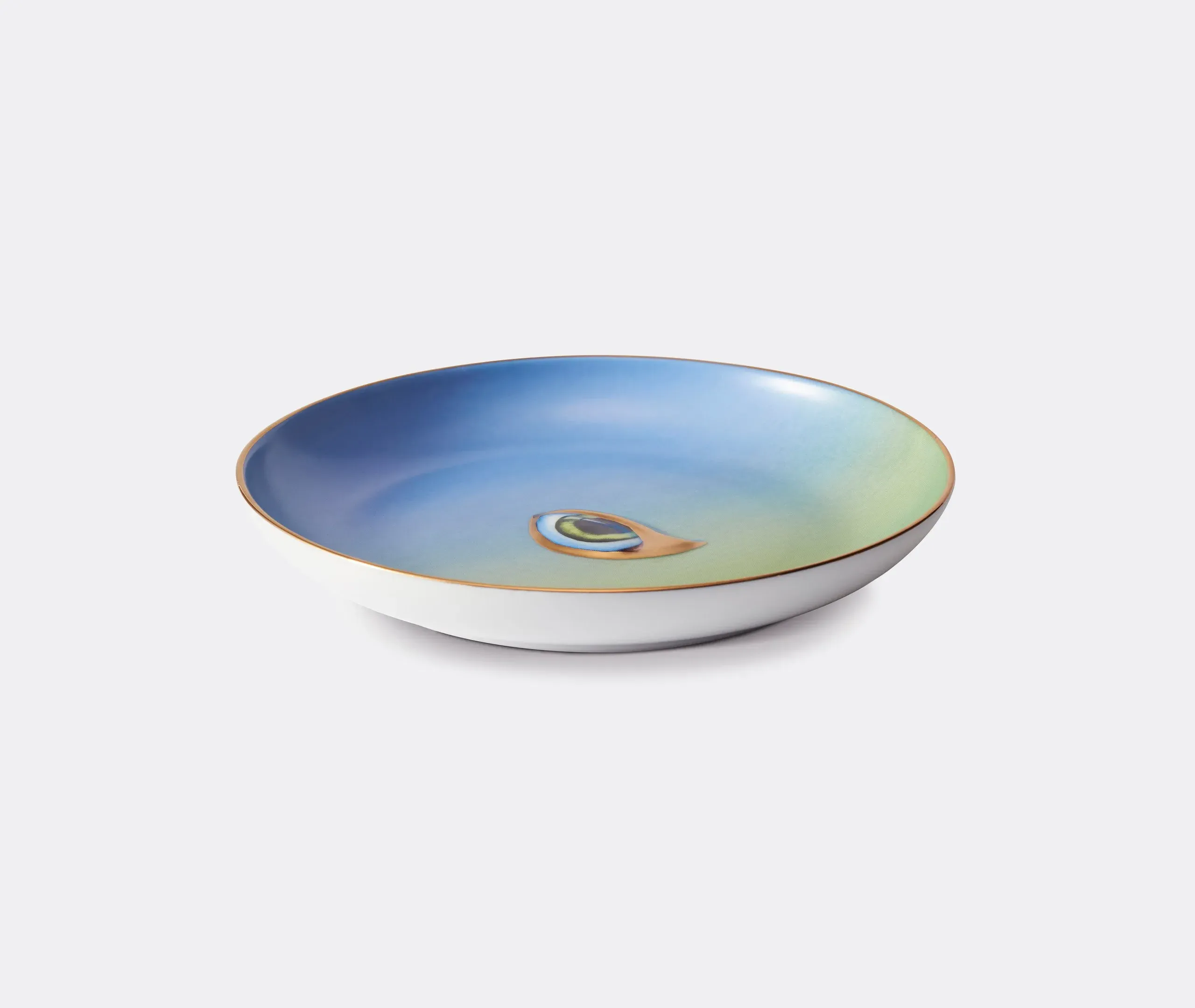 4-Piece Plate Set with Gold Detail - Multicolor