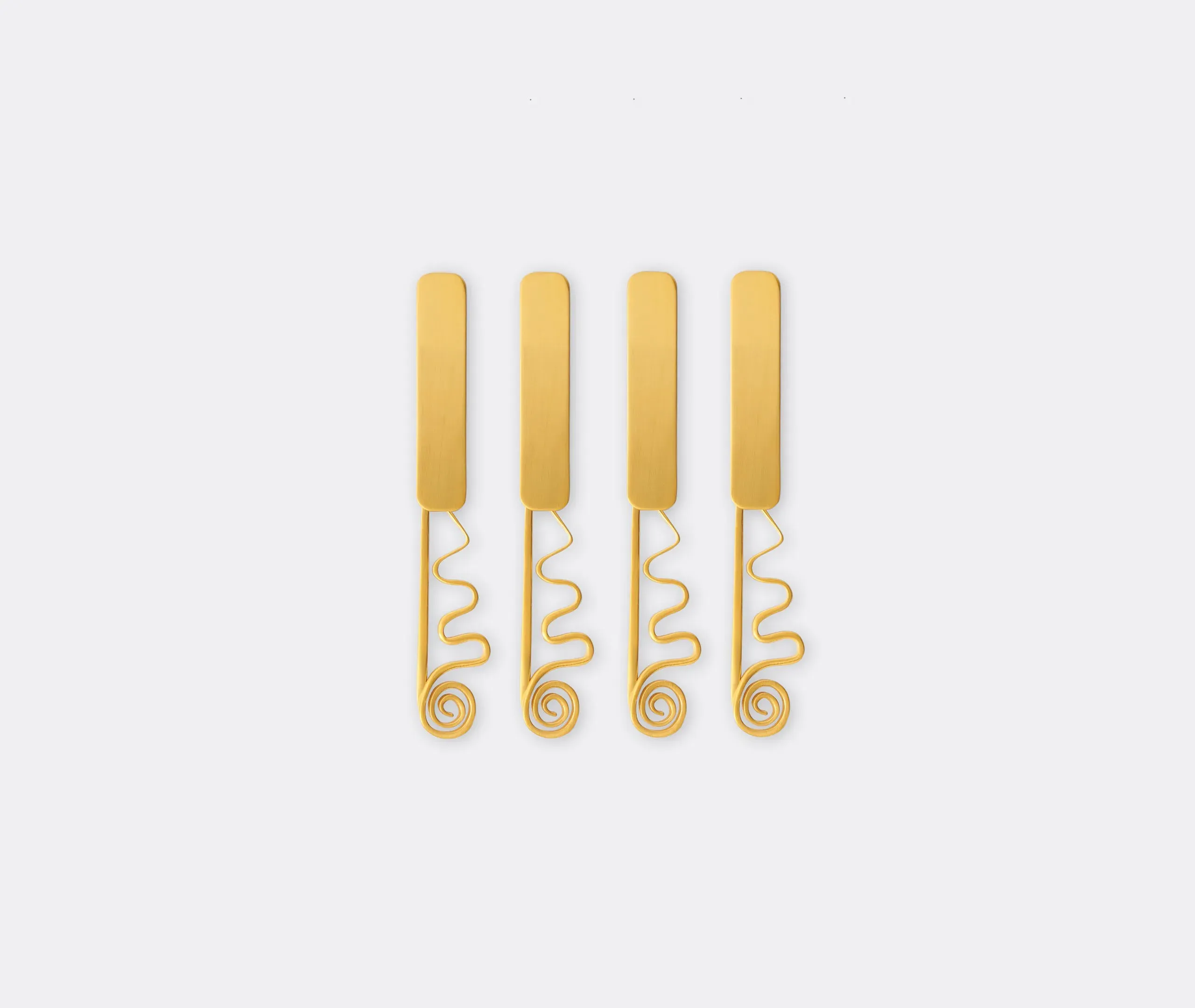 4-Piece Spreader Set with Spiral Design - Gold