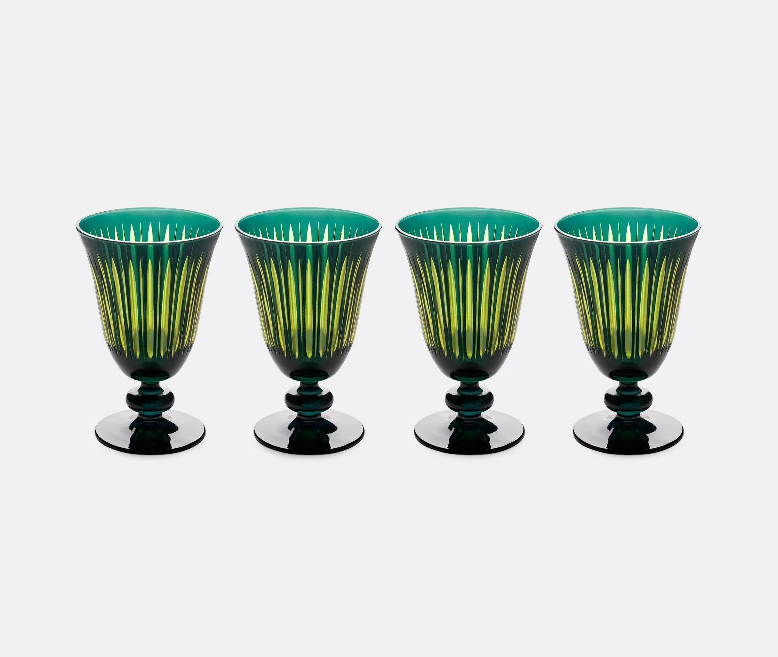 4-Piece Wine Glass Set - Green, Glass