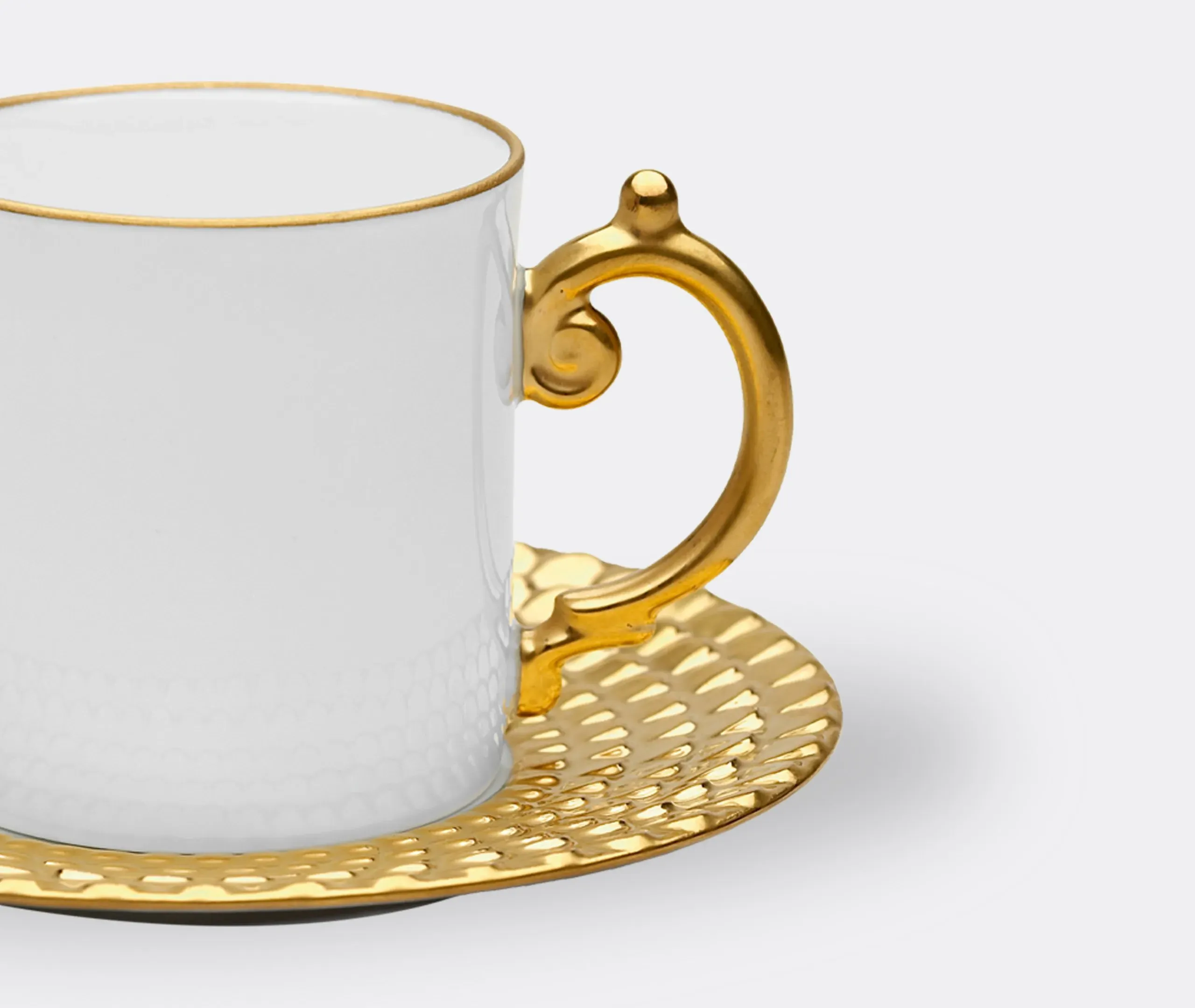 Aegean Espresso Cup and Saucer - Gold, Porcelain