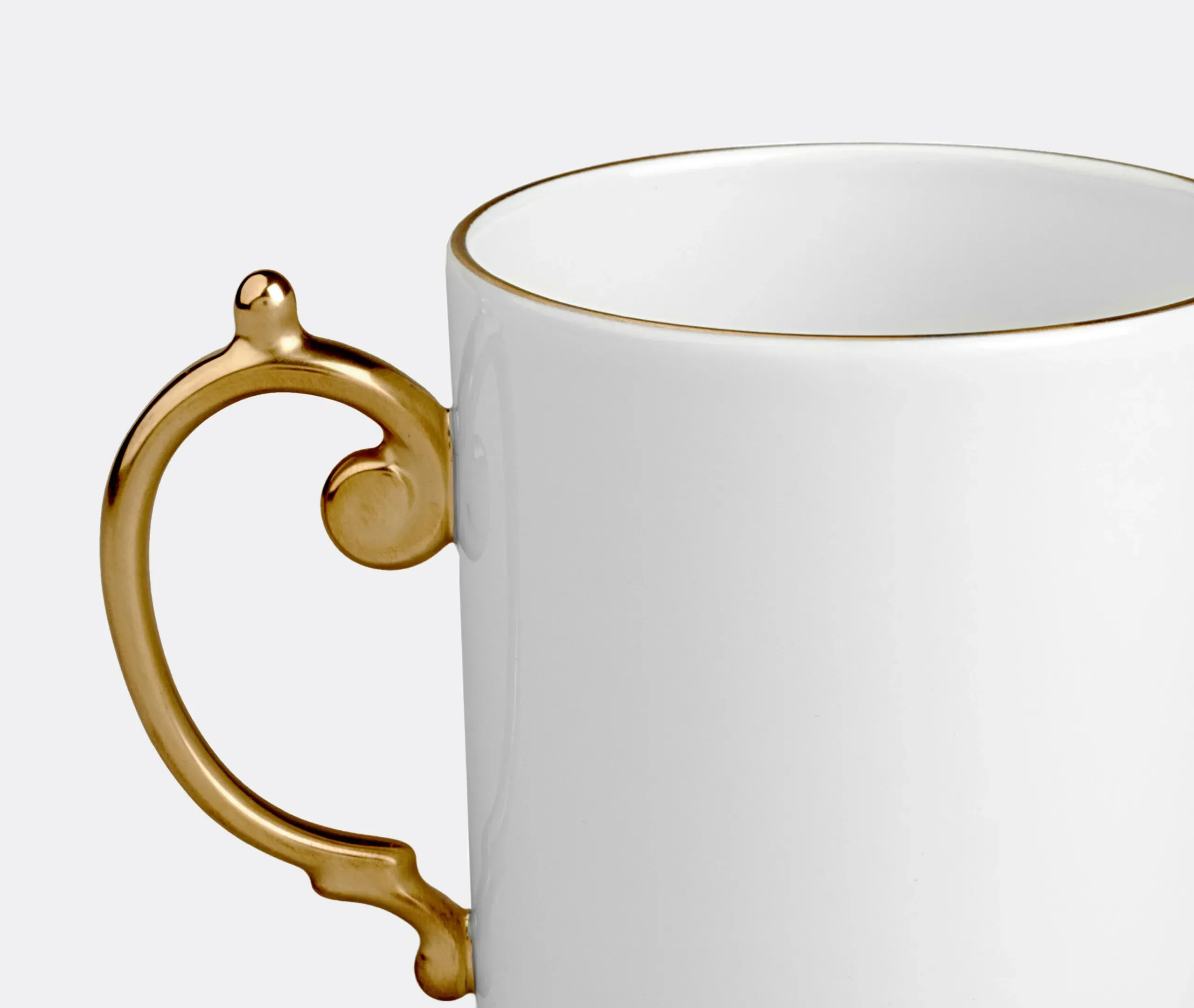 Aegean Mug with Gold Handle - White, Porcelain