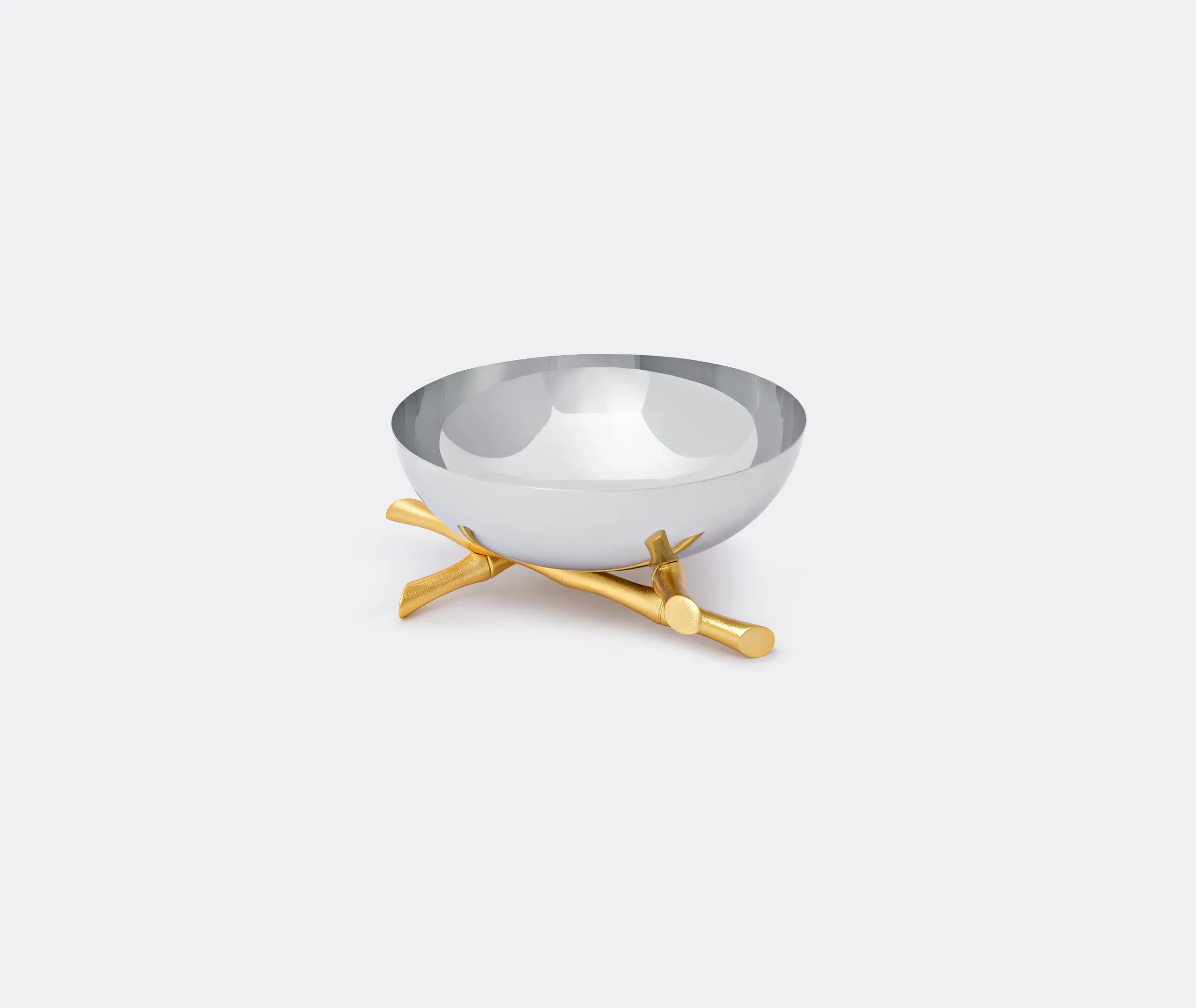 Bambou Large Serving Bowl - Gold, Stainless Steel