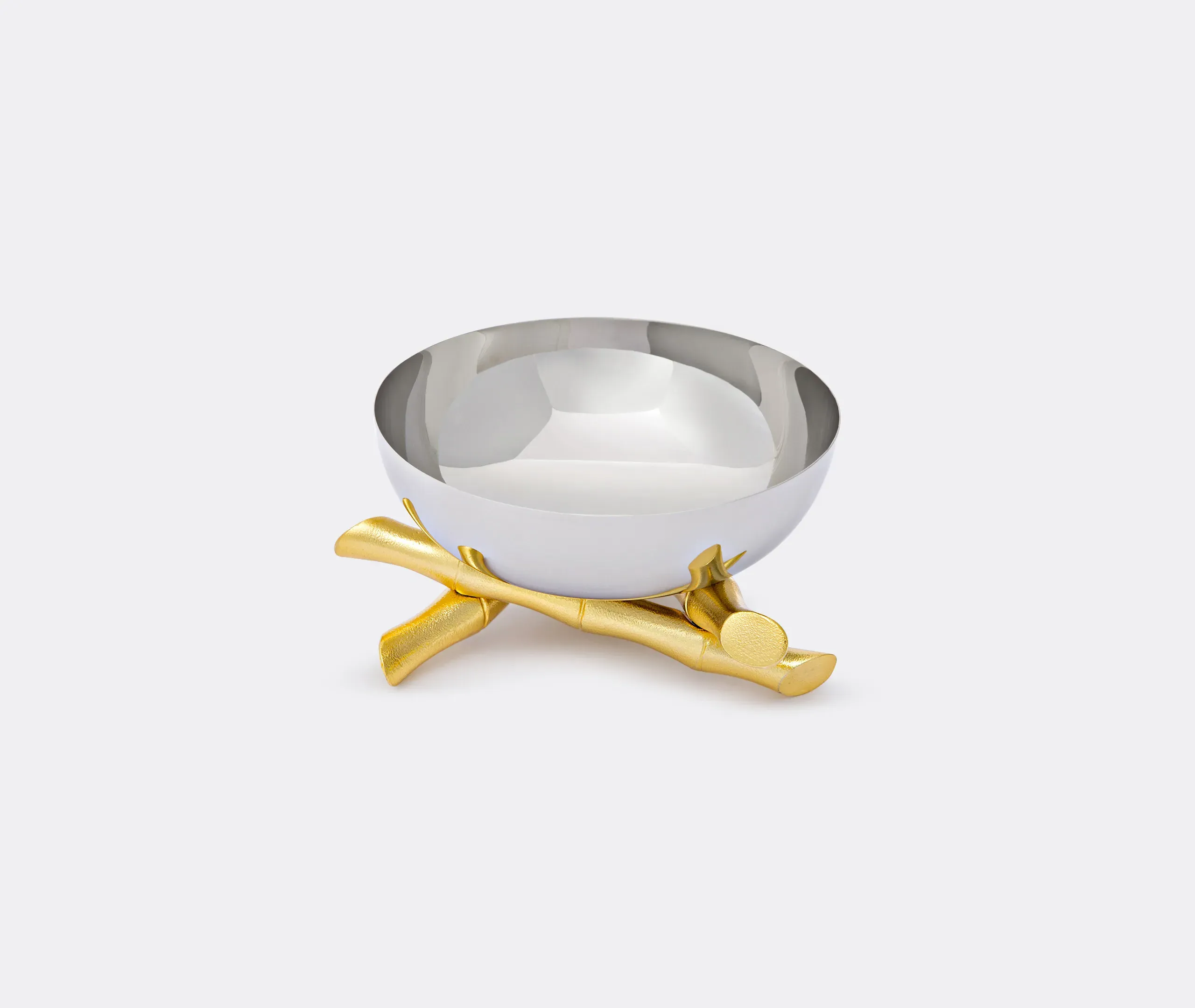 Bambou Medium Decorative Bowl - Gold, Stainless Steel