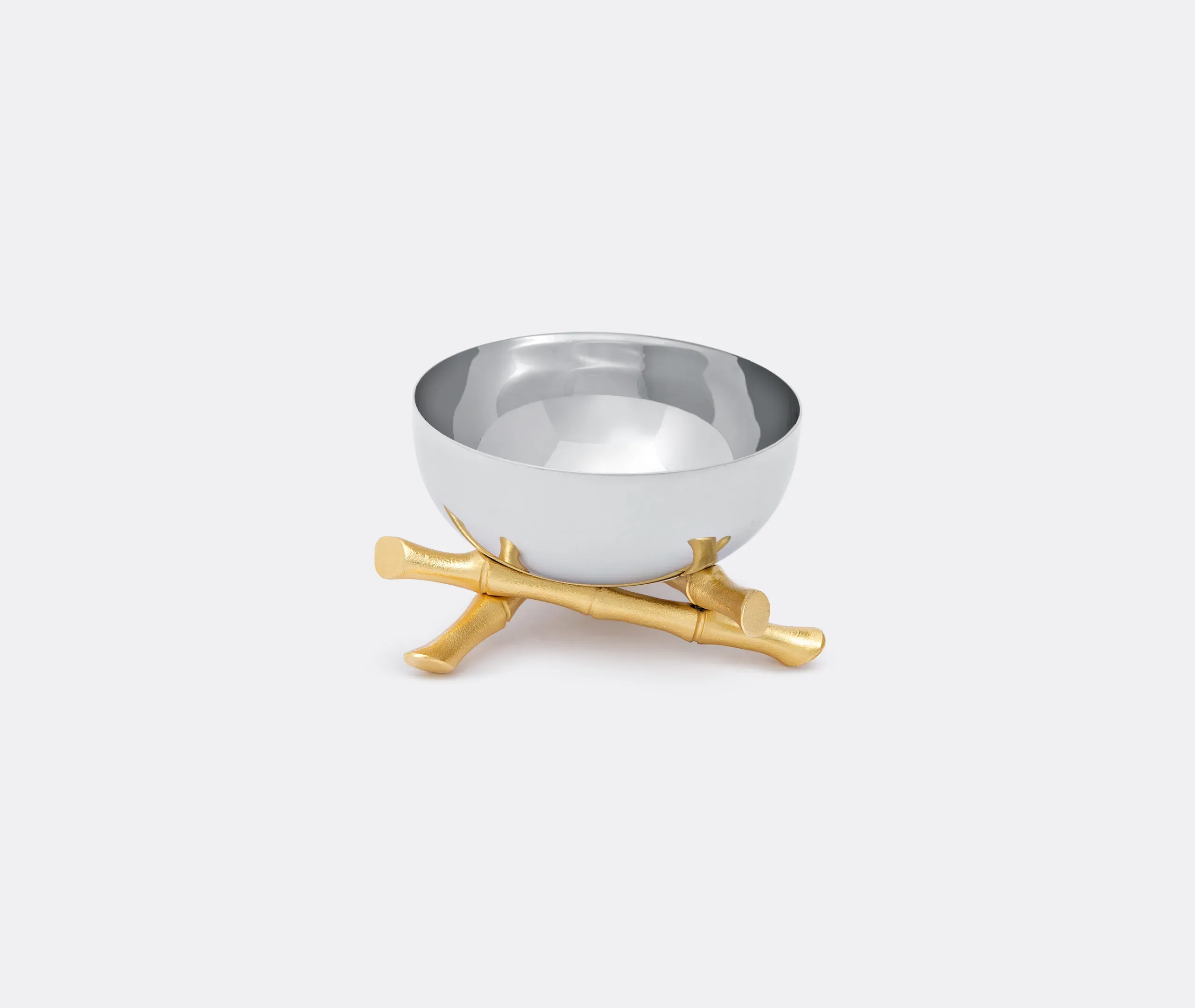 Bambou Small Serving Bowl - Gold, Stainless Steel image