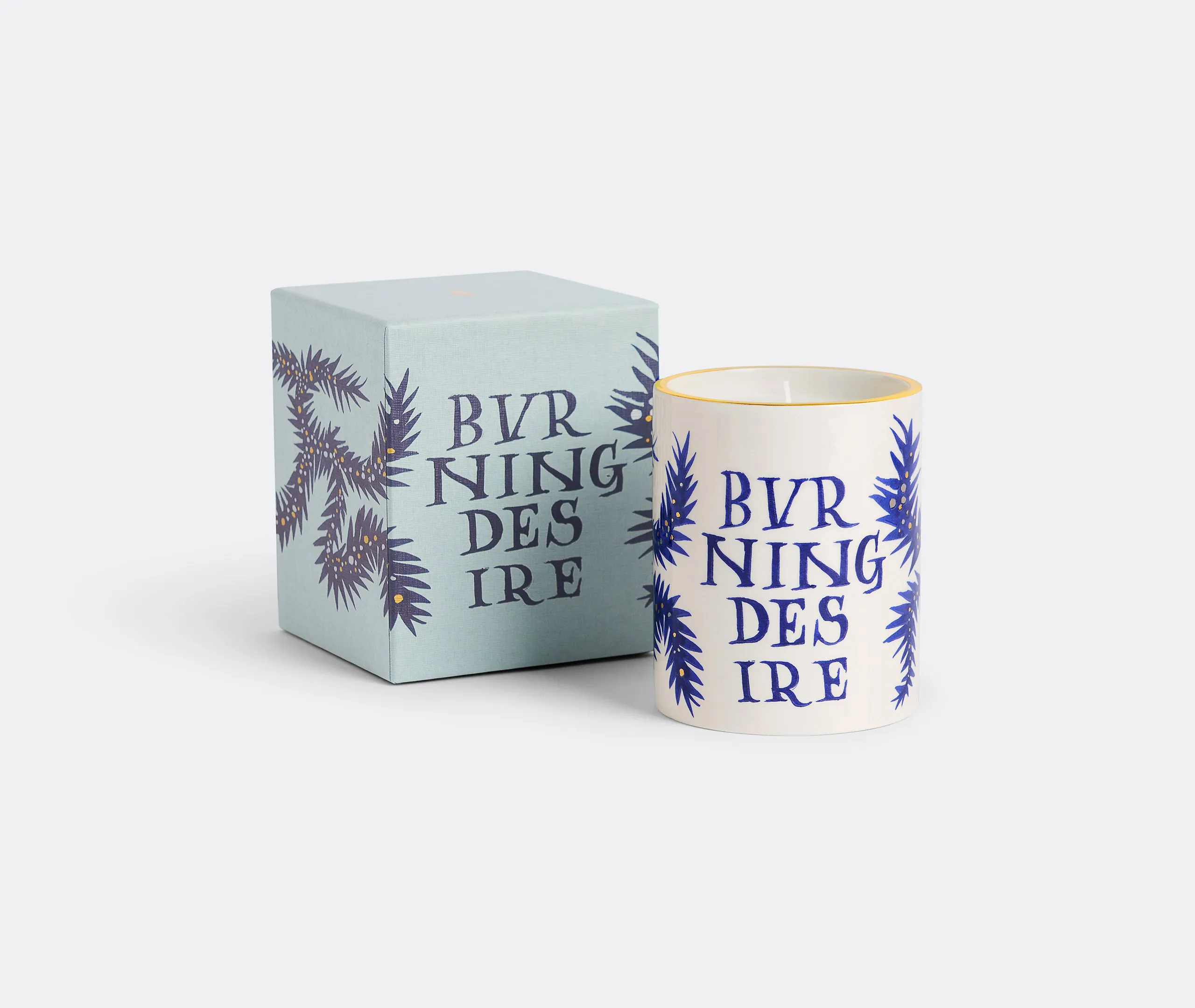 Burning Desire Scented Candle - White, Blue
