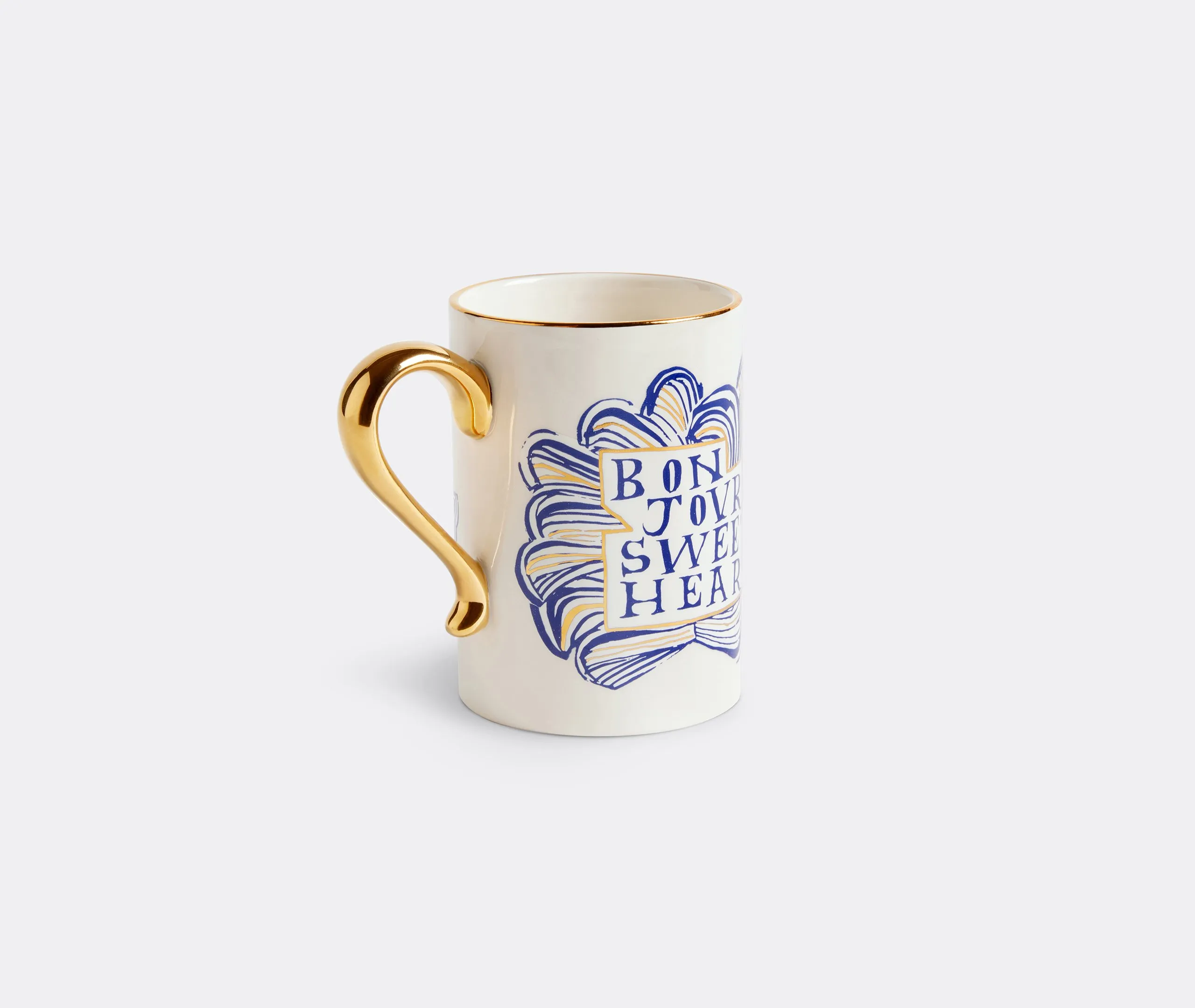 Ceramic Mug with Gold Accents - Multicolor