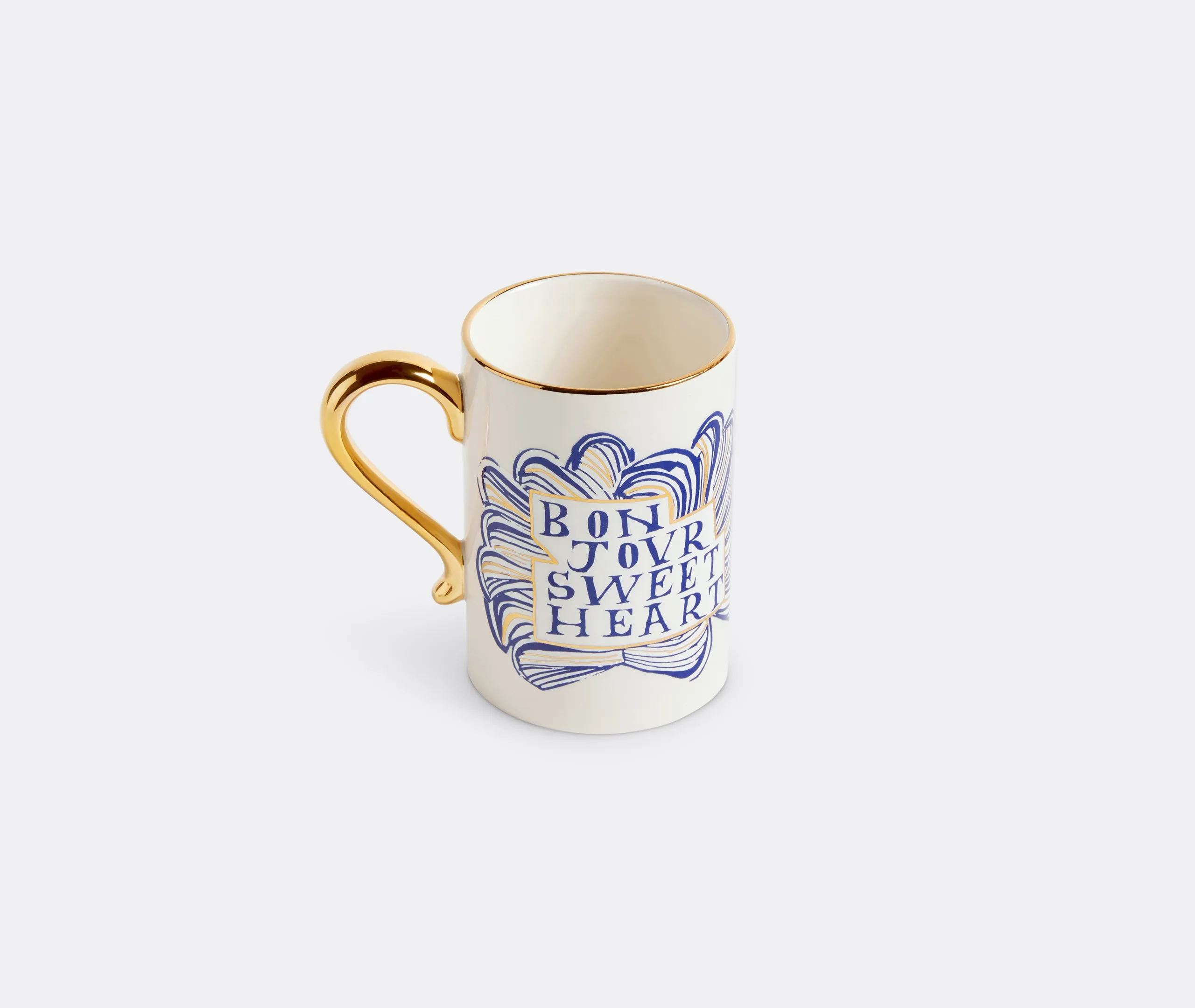 Ceramic Mug with Gold Accents - Multicolor