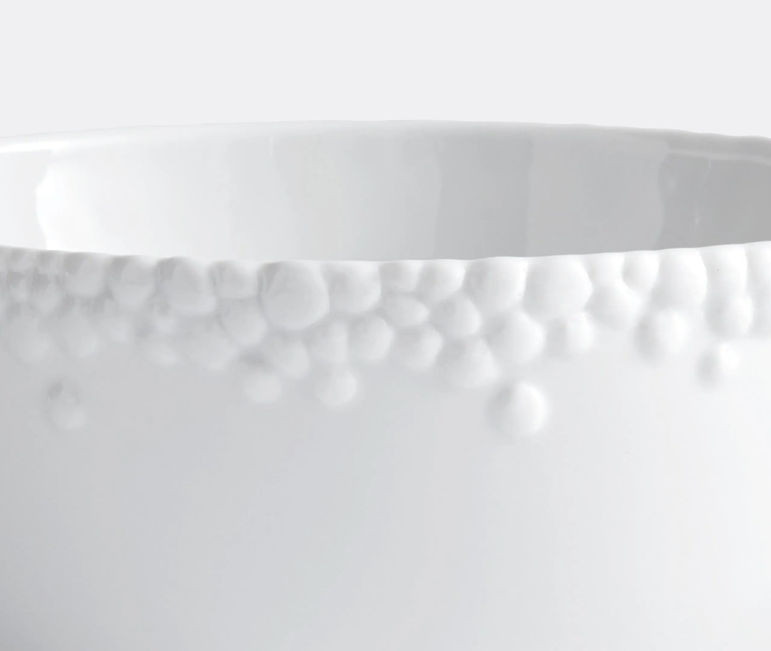 Cereal Bowl with Raised Pattern - White, Porcelain