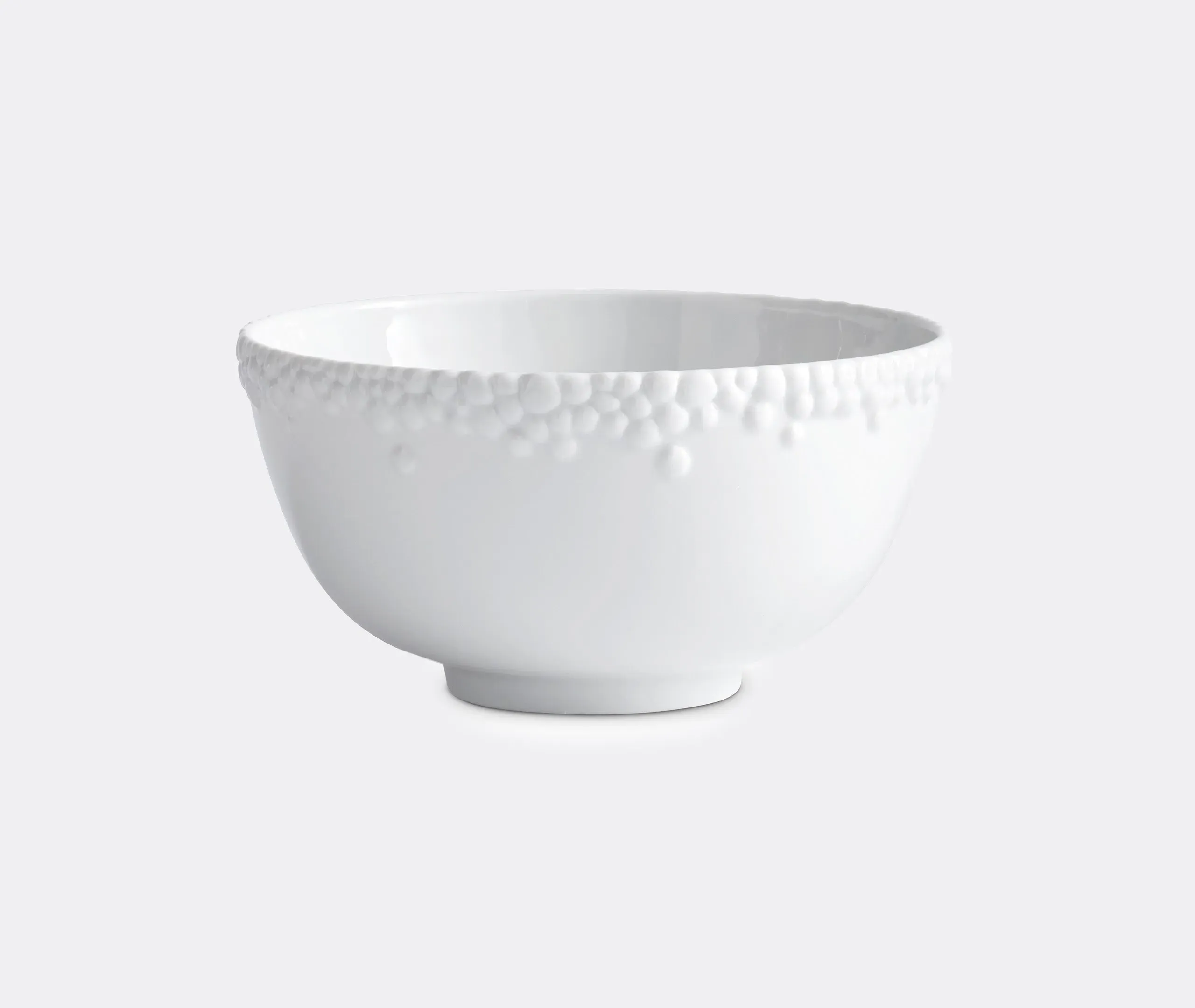 Cereal Bowl with Raised Pattern - White, Porcelain image
