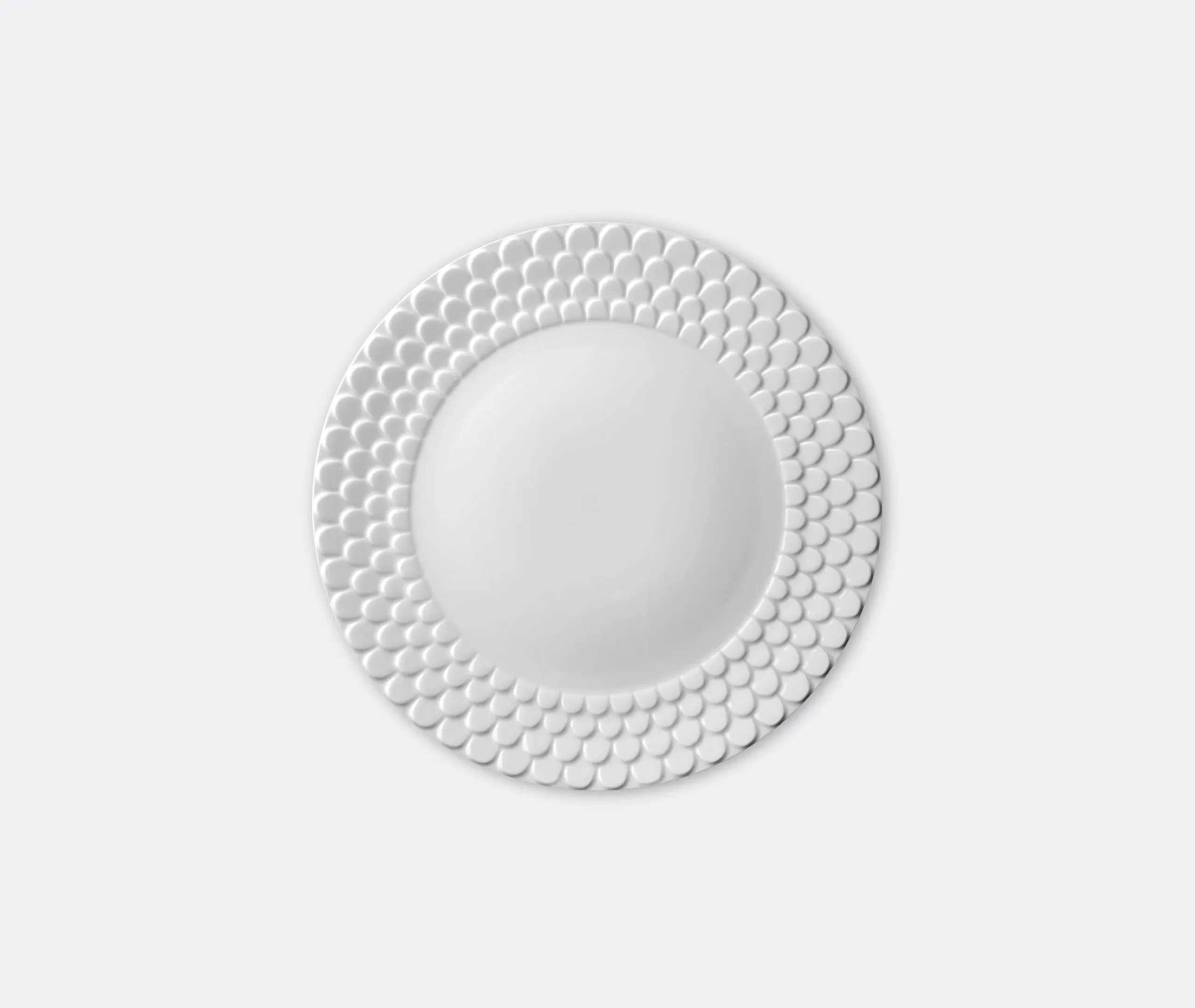 Charger Plate with Wave Design - White, Porcelain