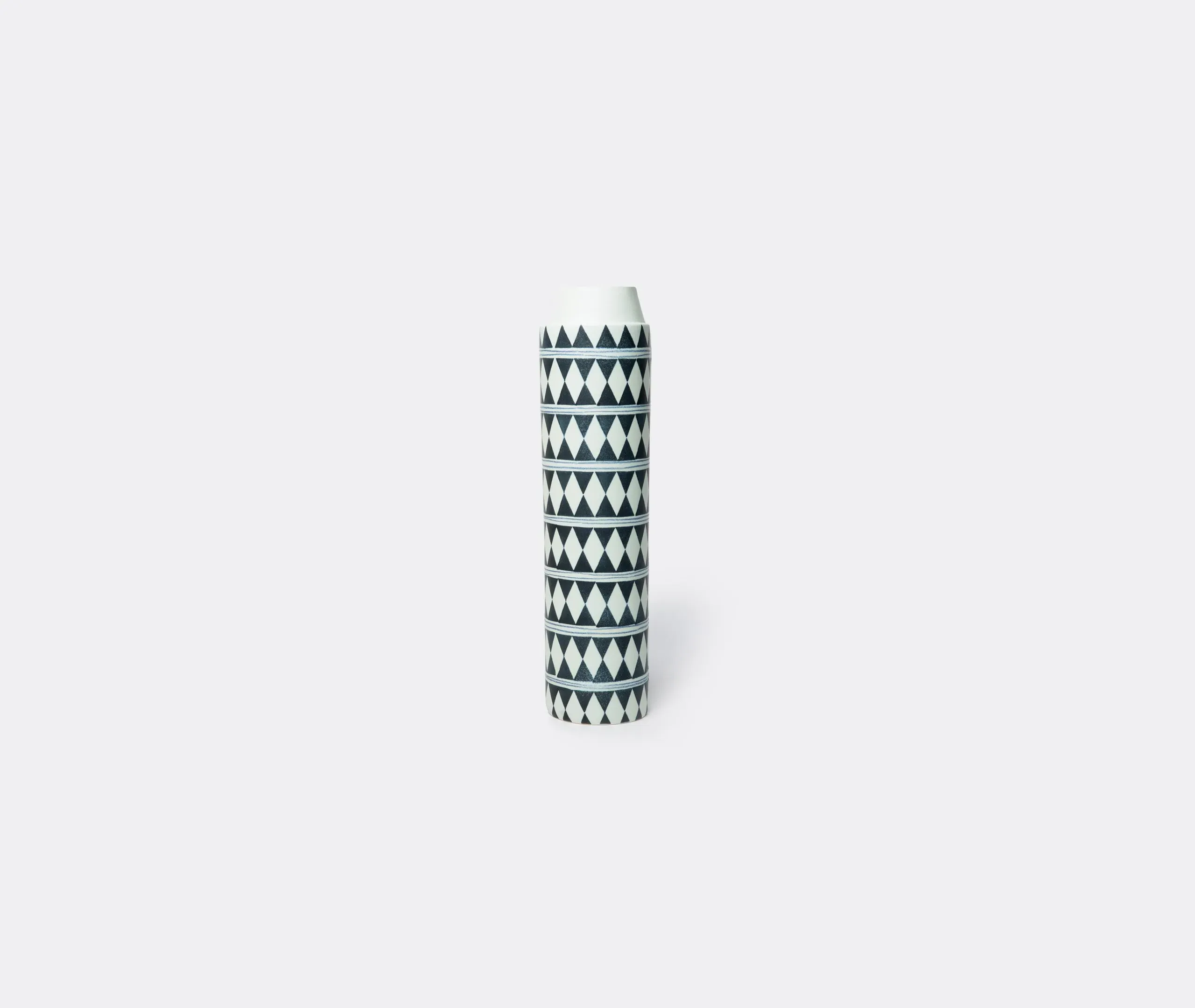 Collar Tribal Diamond Vase - Black, Earthenware
