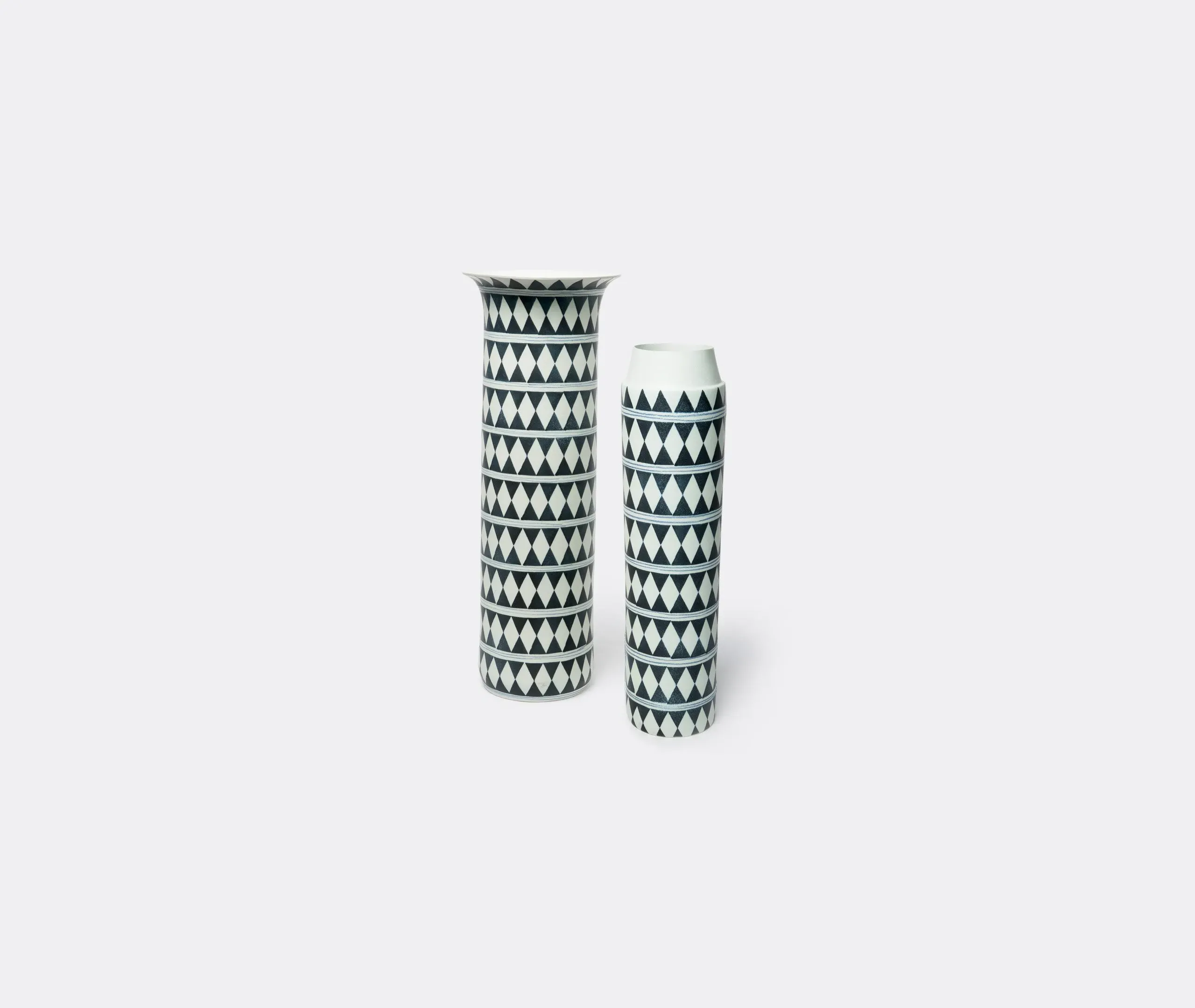 Collar Tribal Diamond Vase - Black, Earthenware