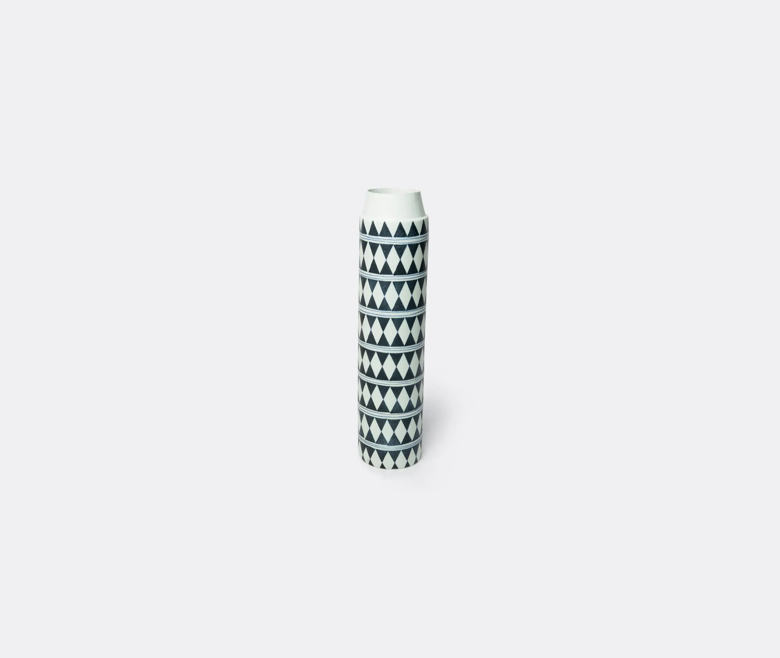 Collar Tribal Diamond Vase - Black, Earthenware image