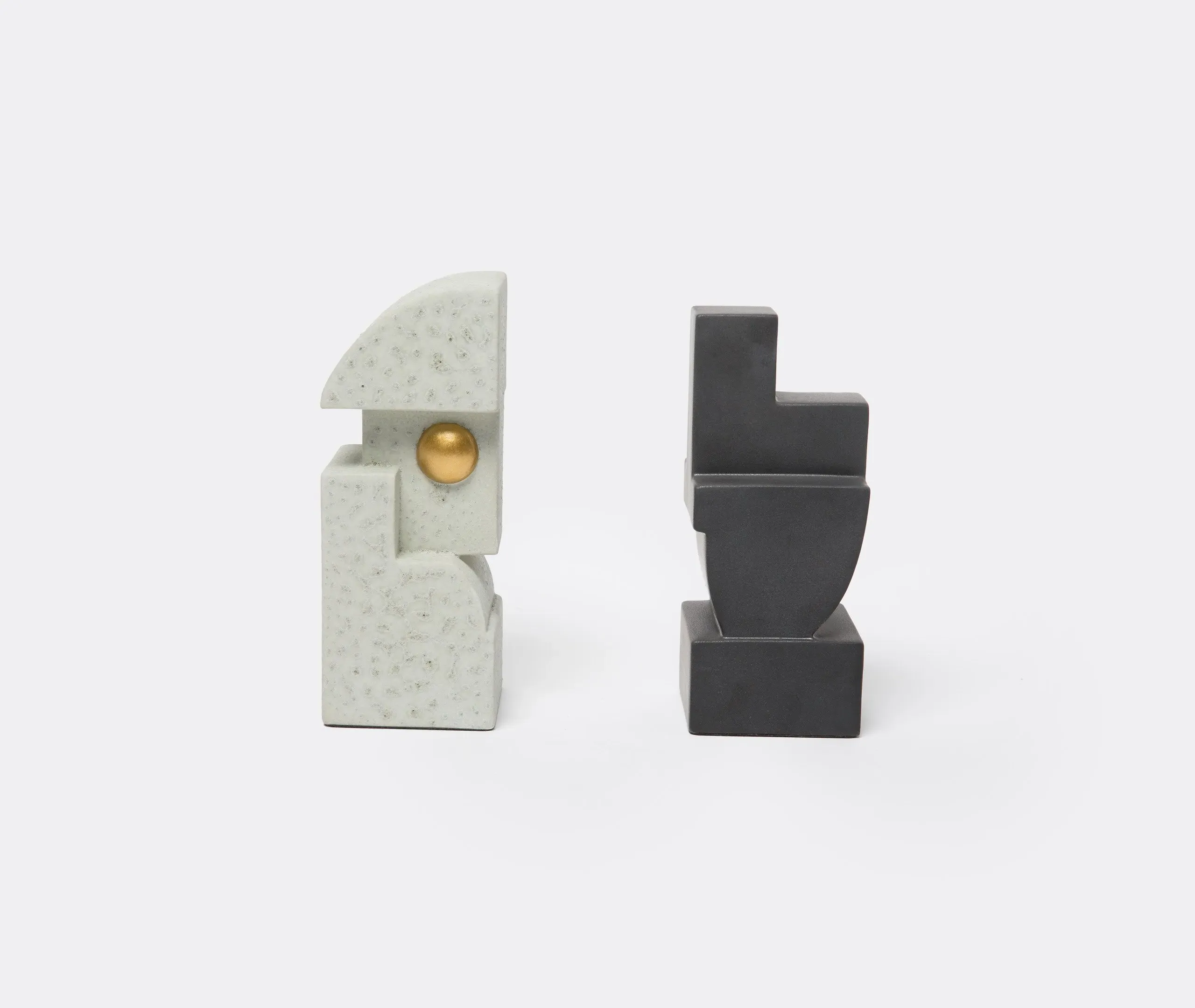 Cubisme Bookend - Black, Earthenware
