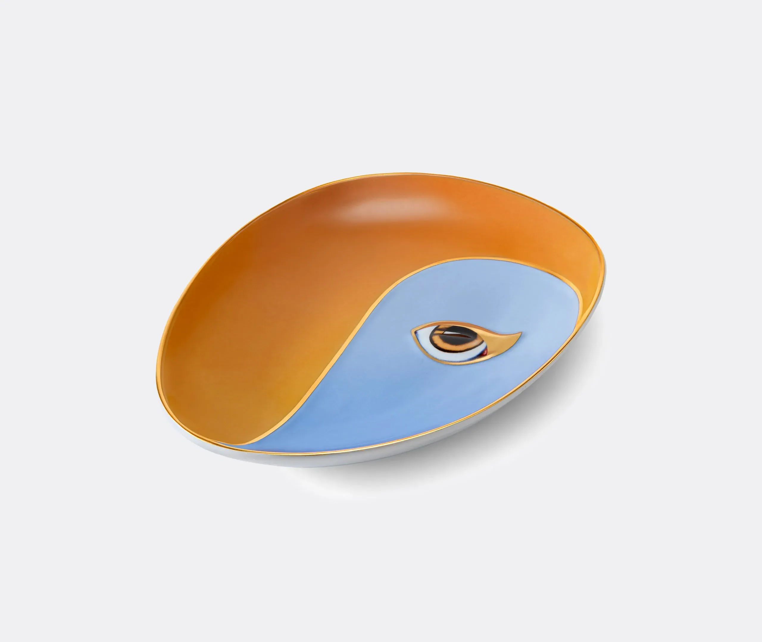 Decorative Vide Poche with Gold Eye - Blue Orange