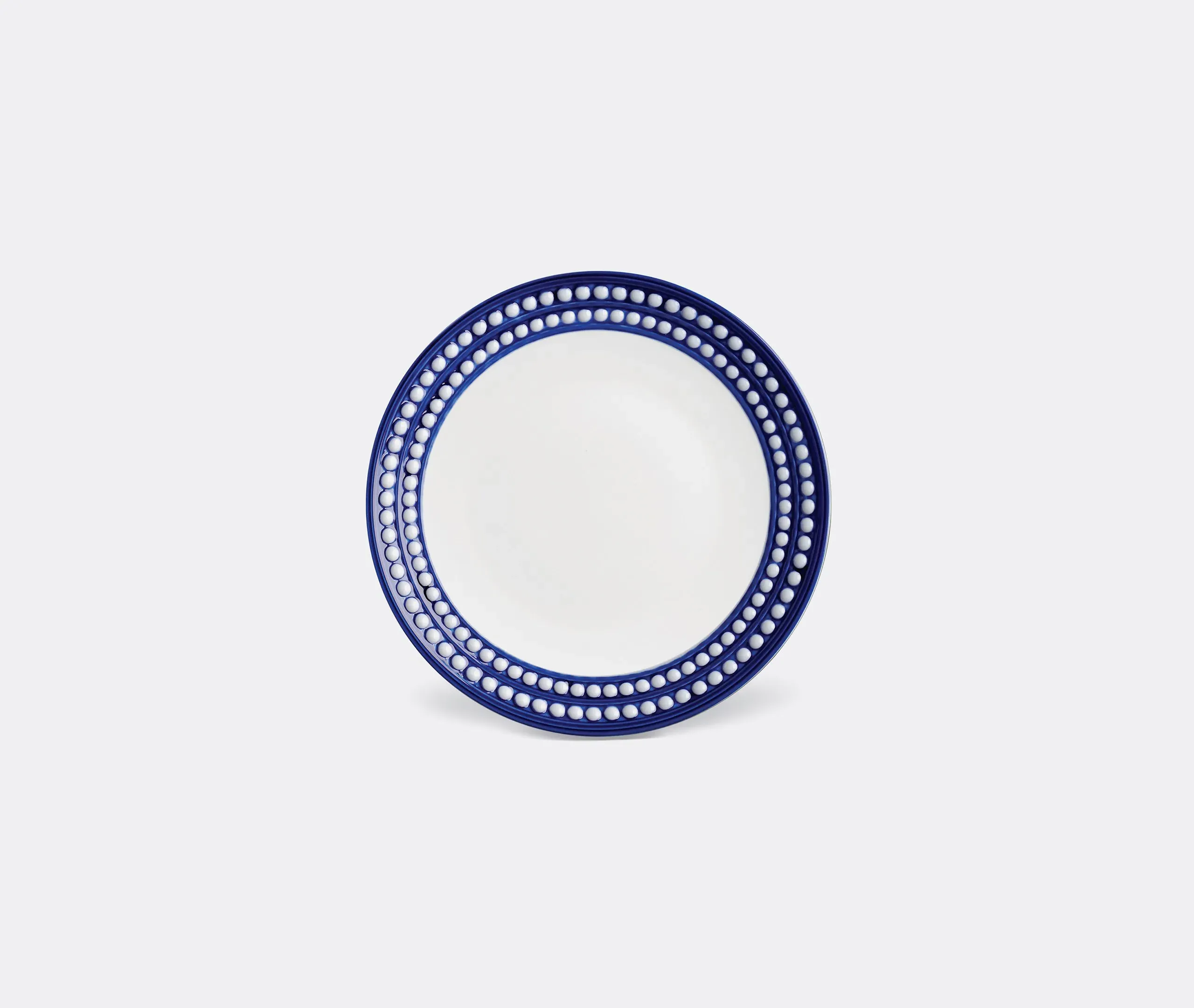 Dessert Plate with Hand-Painted Rim - Blue, Porcelain