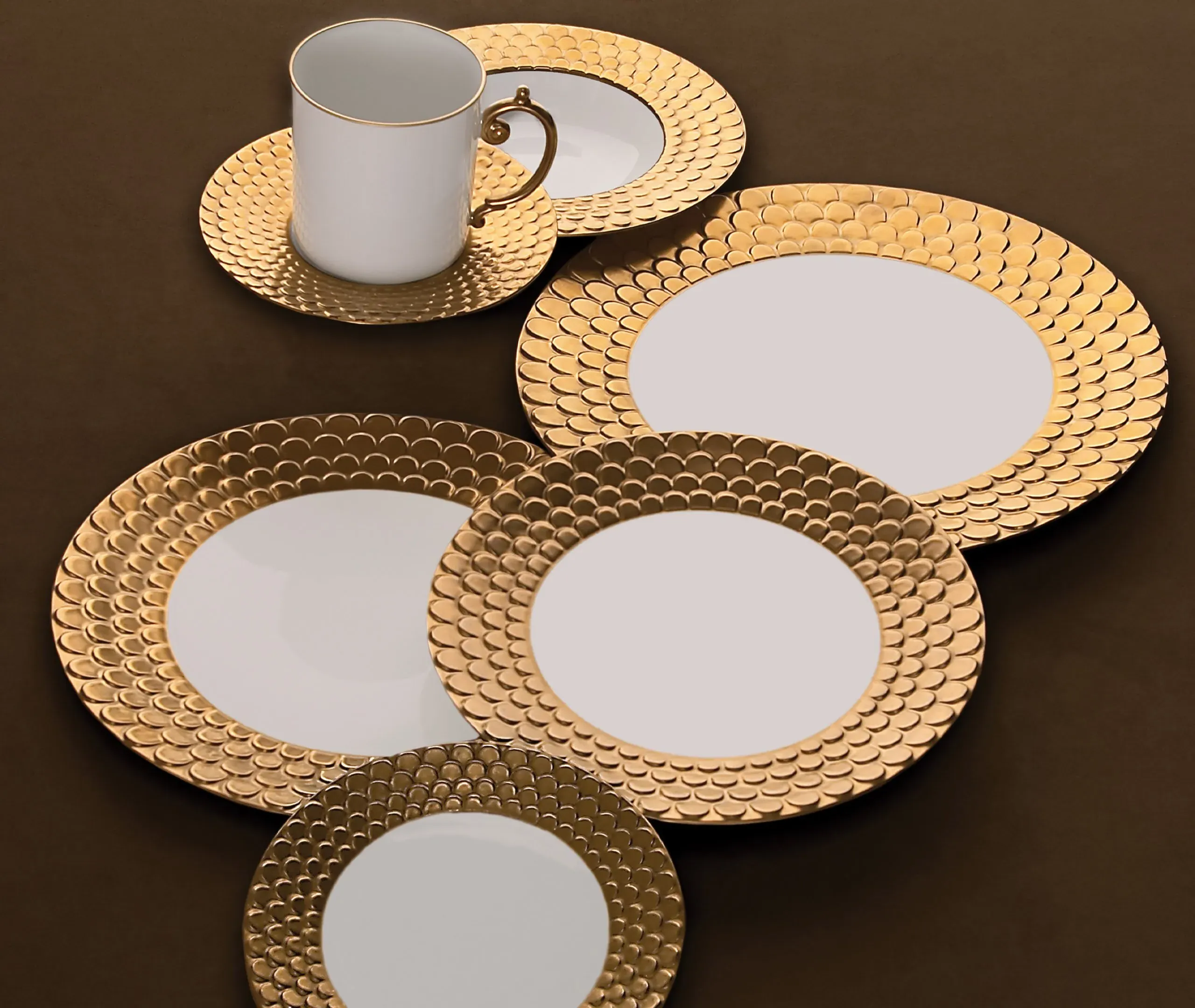Espresso Cup and Saucer Set - Gold, Porcelain