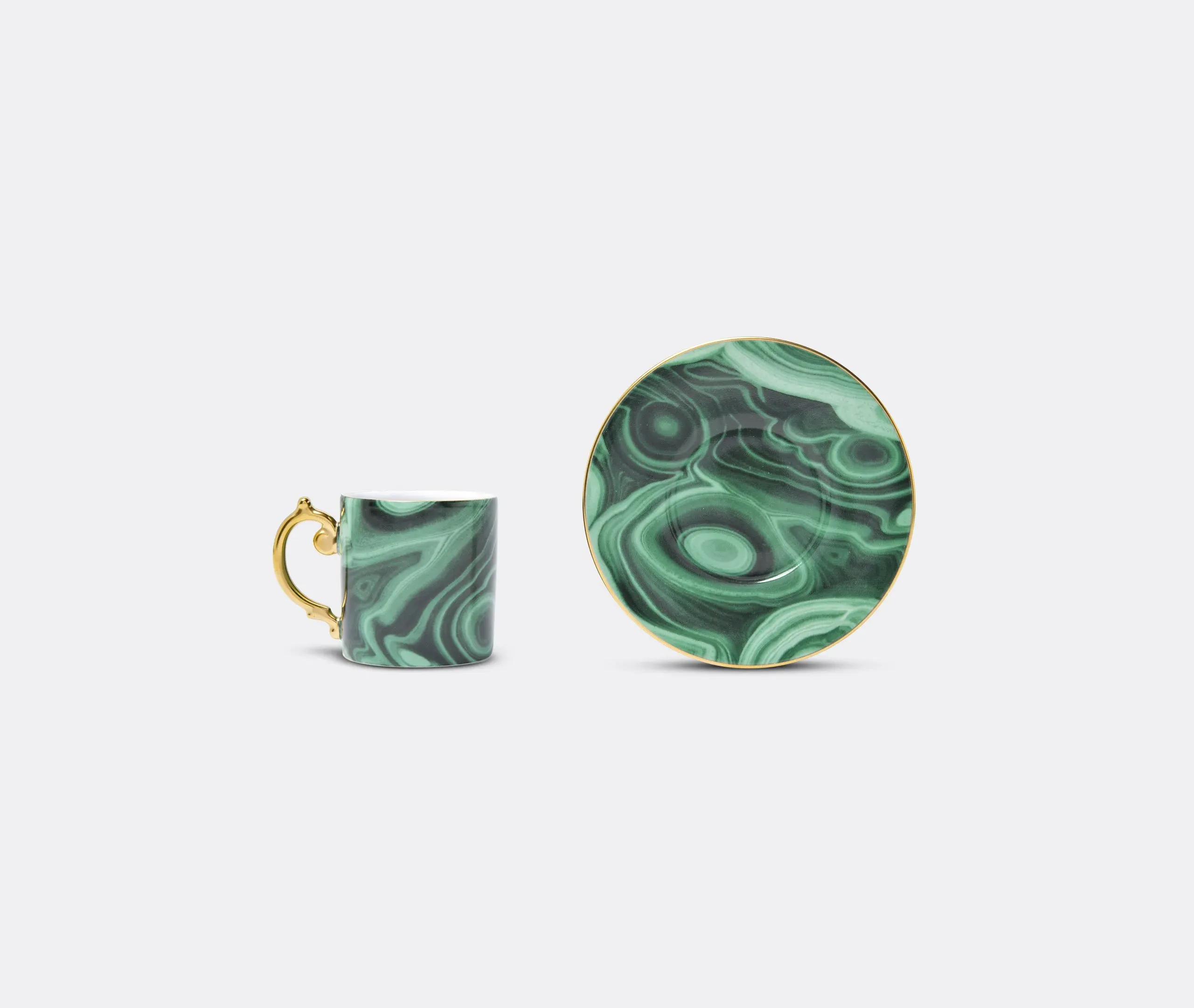 Espresso Cup & Saucer Set - Green, Porcelain