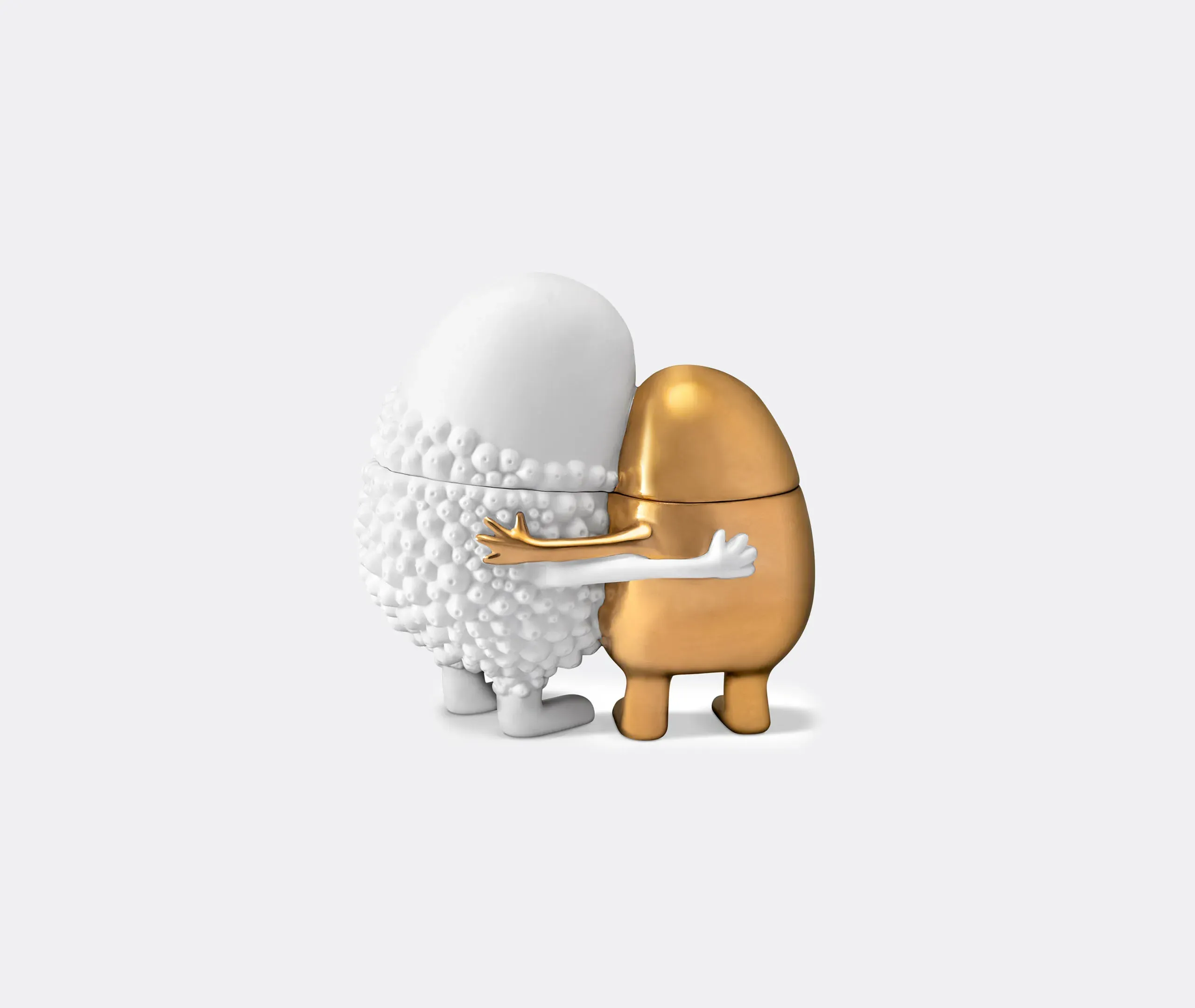Haas Huggers Decorative Box Set - White and Gold, Porcelain alternate view