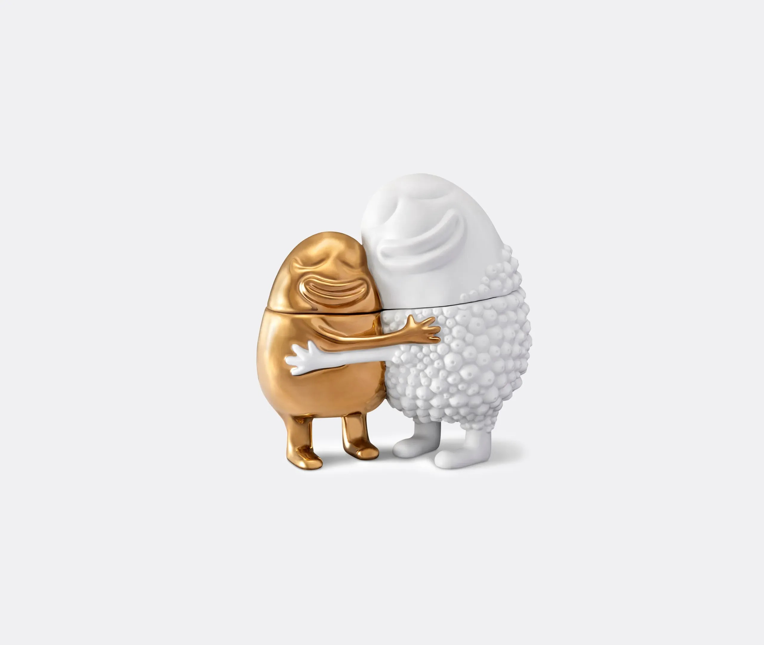 Haas Huggers Decorative Box Set - White and Gold, Porcelain product