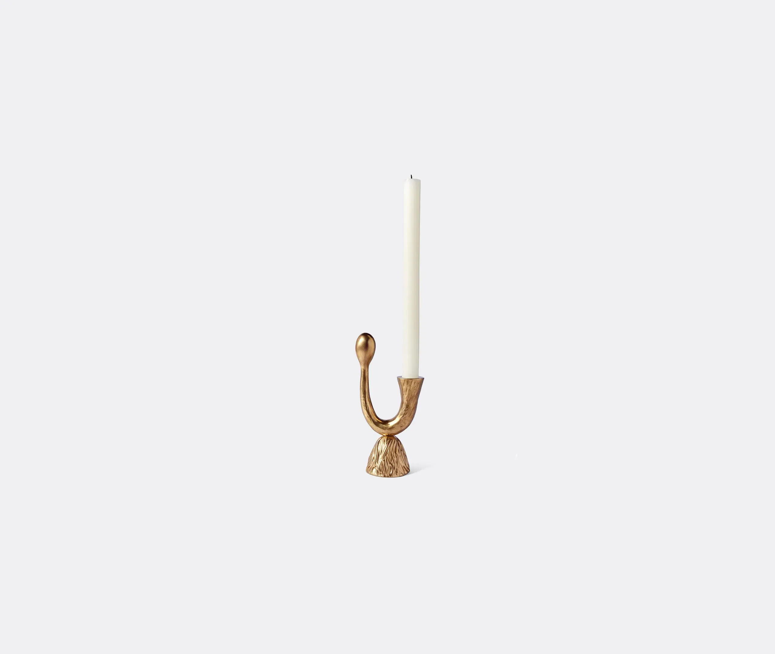 Horn Candlestick Holder - Antique Gold, Brass