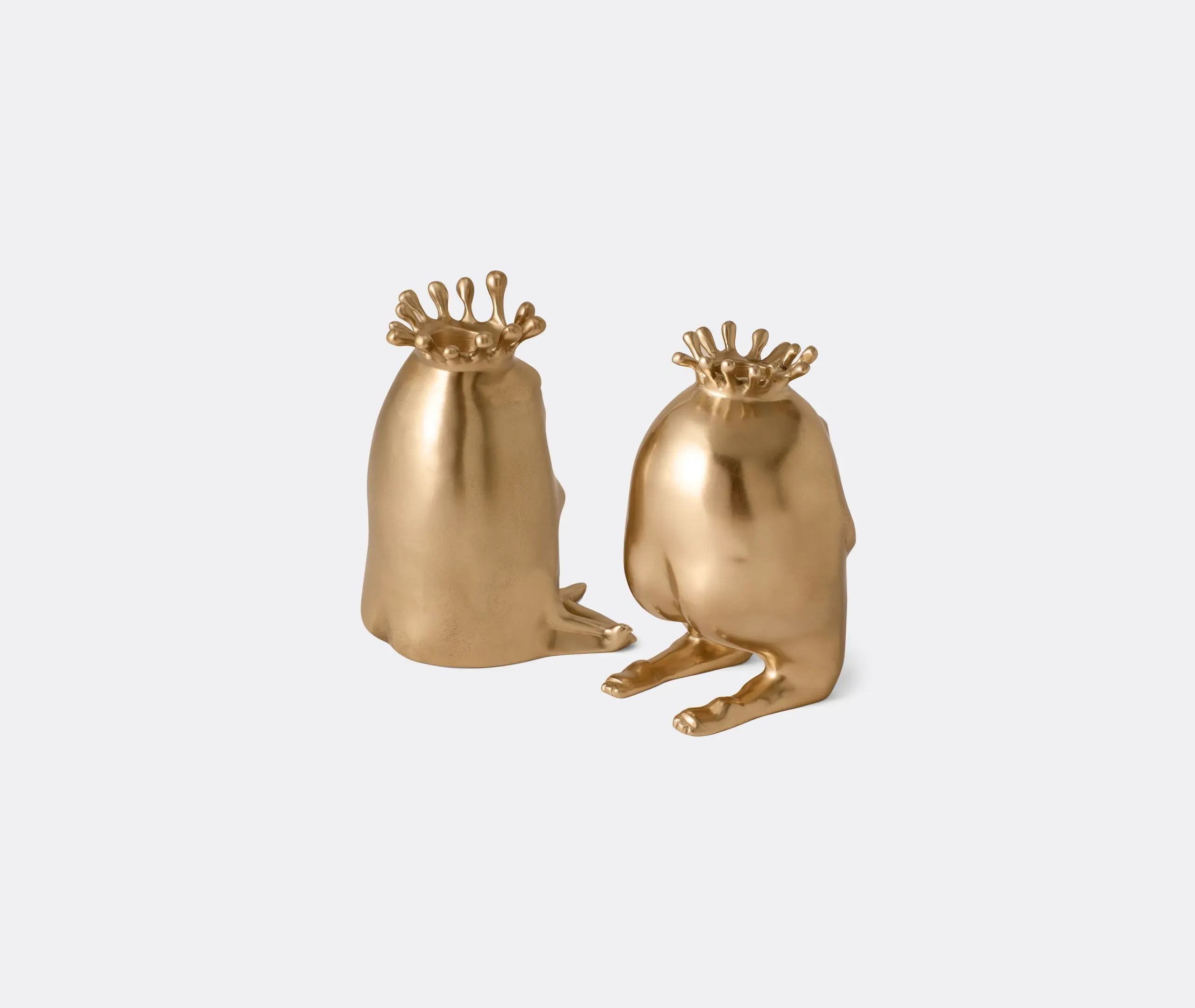 King And Queen Candlesticks - Gold, Porcelain