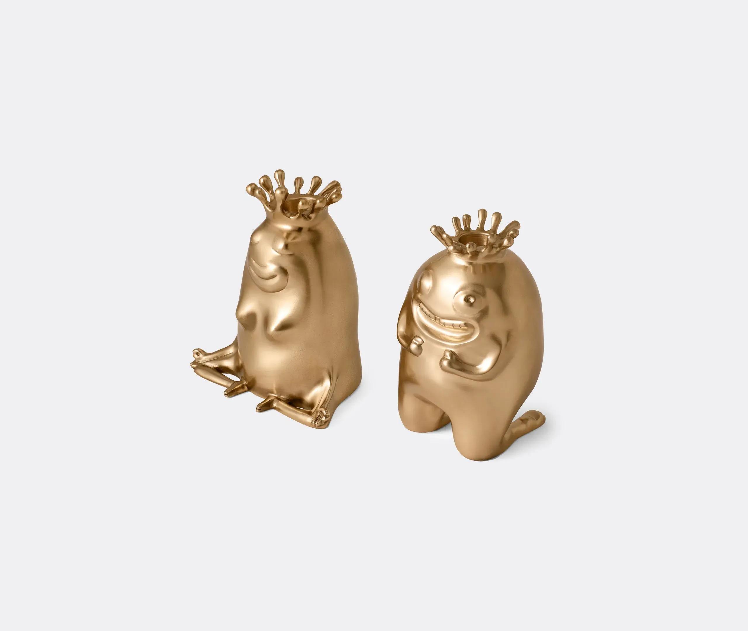 King And Queen Candlesticks - Gold, Porcelain