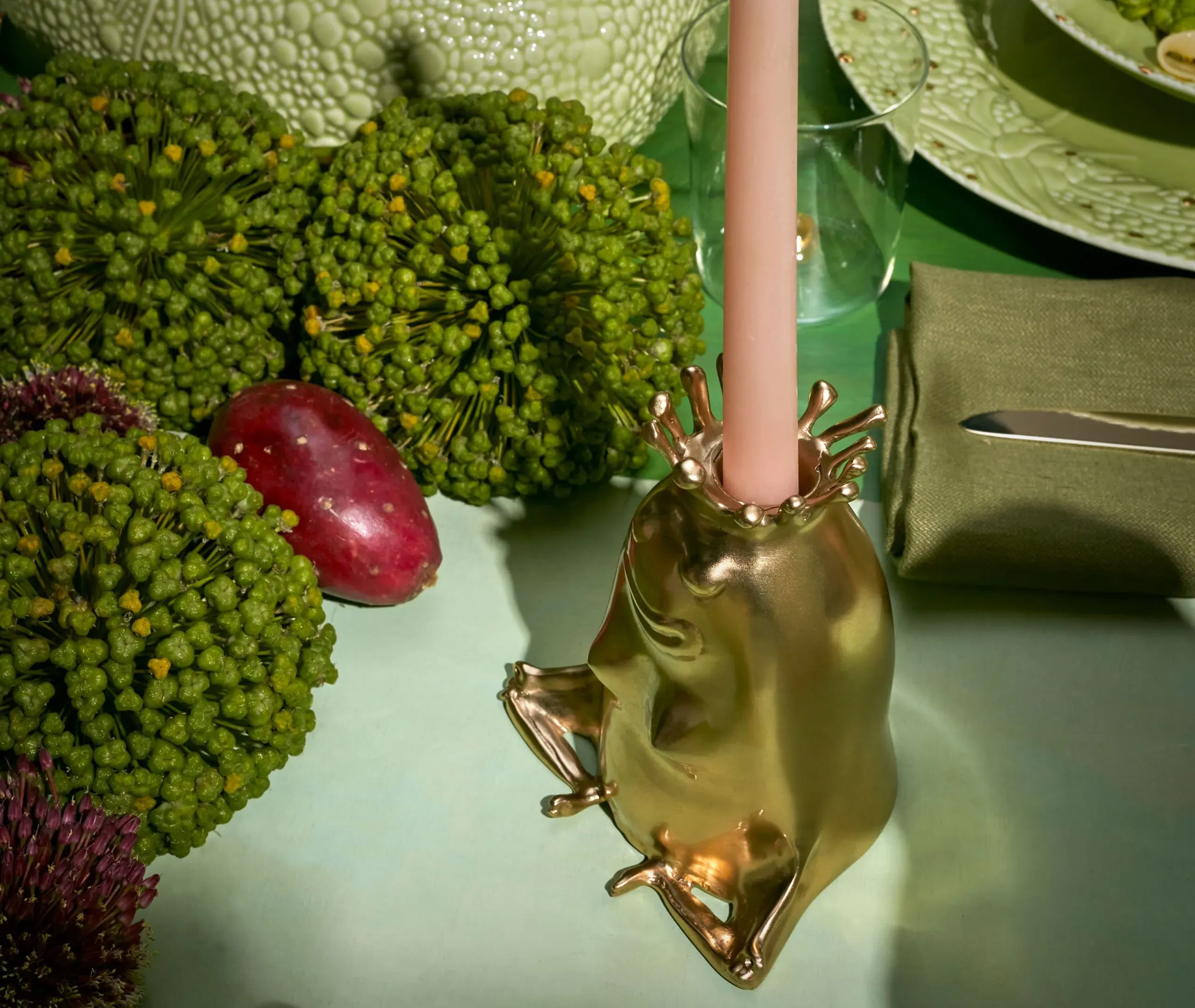 King And Queen Candlesticks - Gold, Porcelain
