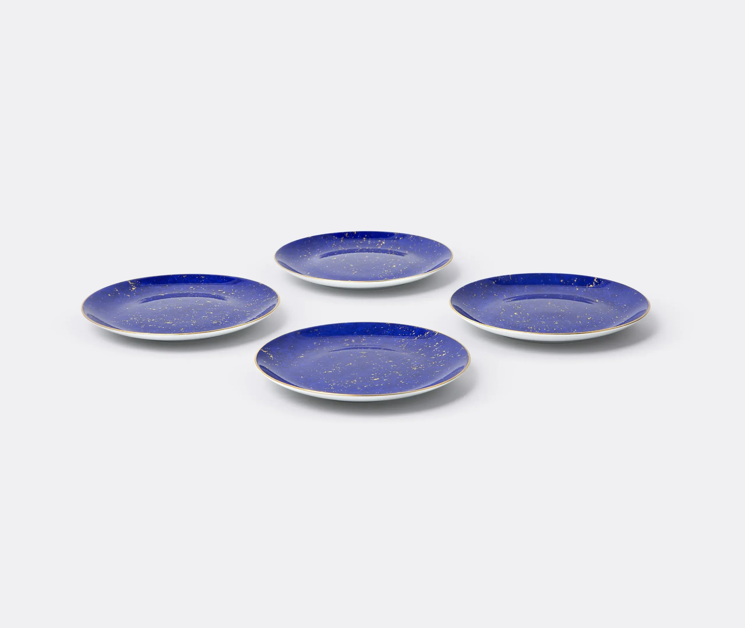 Lapis Canapé Plate Set of Four - Blue, Gold
