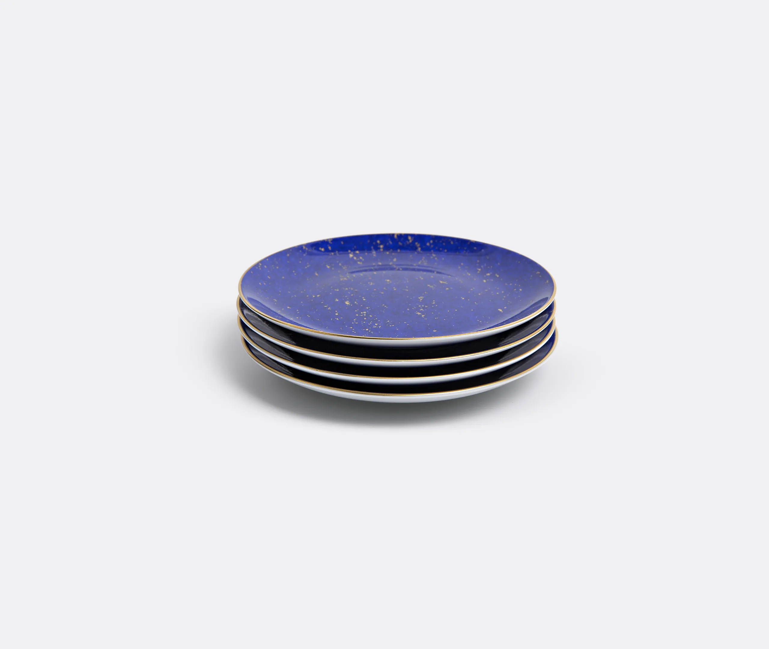 Lapis Canapé Plate Set of Four - Blue, Gold image